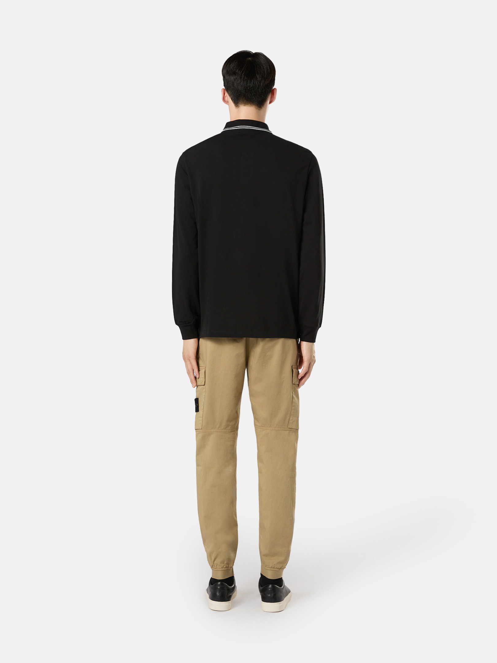 Black 22002SL ORGANIC COTTON ELASTANE PIQUÉ Slim-fit long