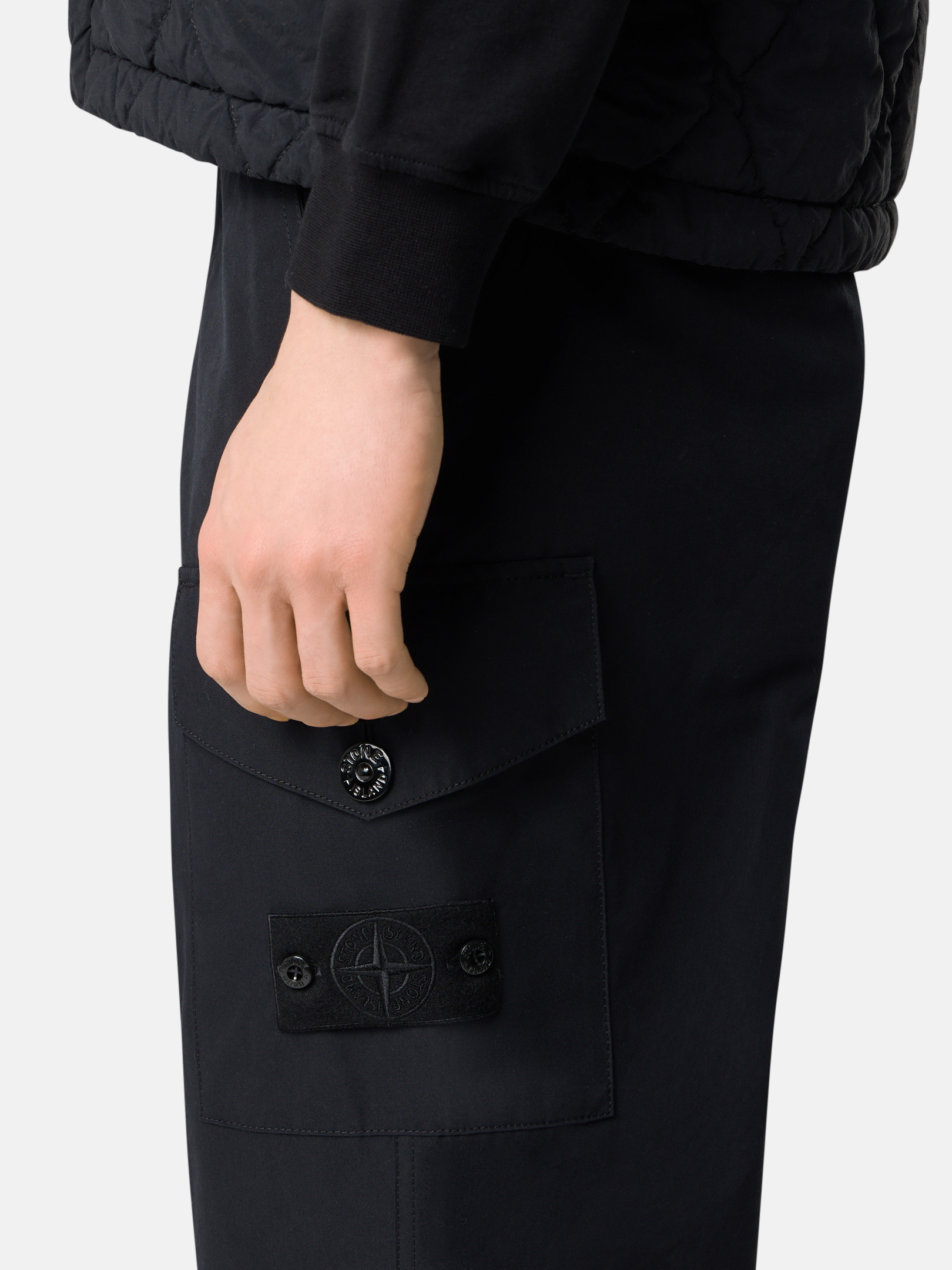 Black 3100008 WEATHERPROOF COTTON CANVAS_STONE ISLAND GHOST