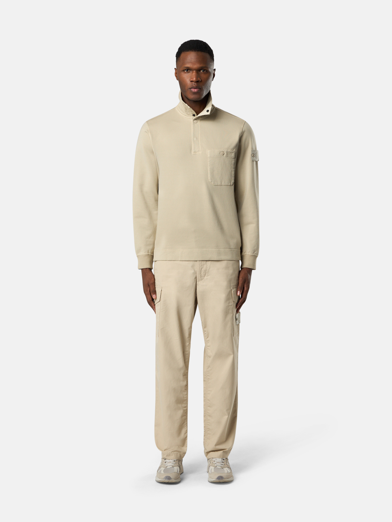 Beige 3100008 WEATHERPROOF COTTON CANVAS_STONE ISLAND GHOST