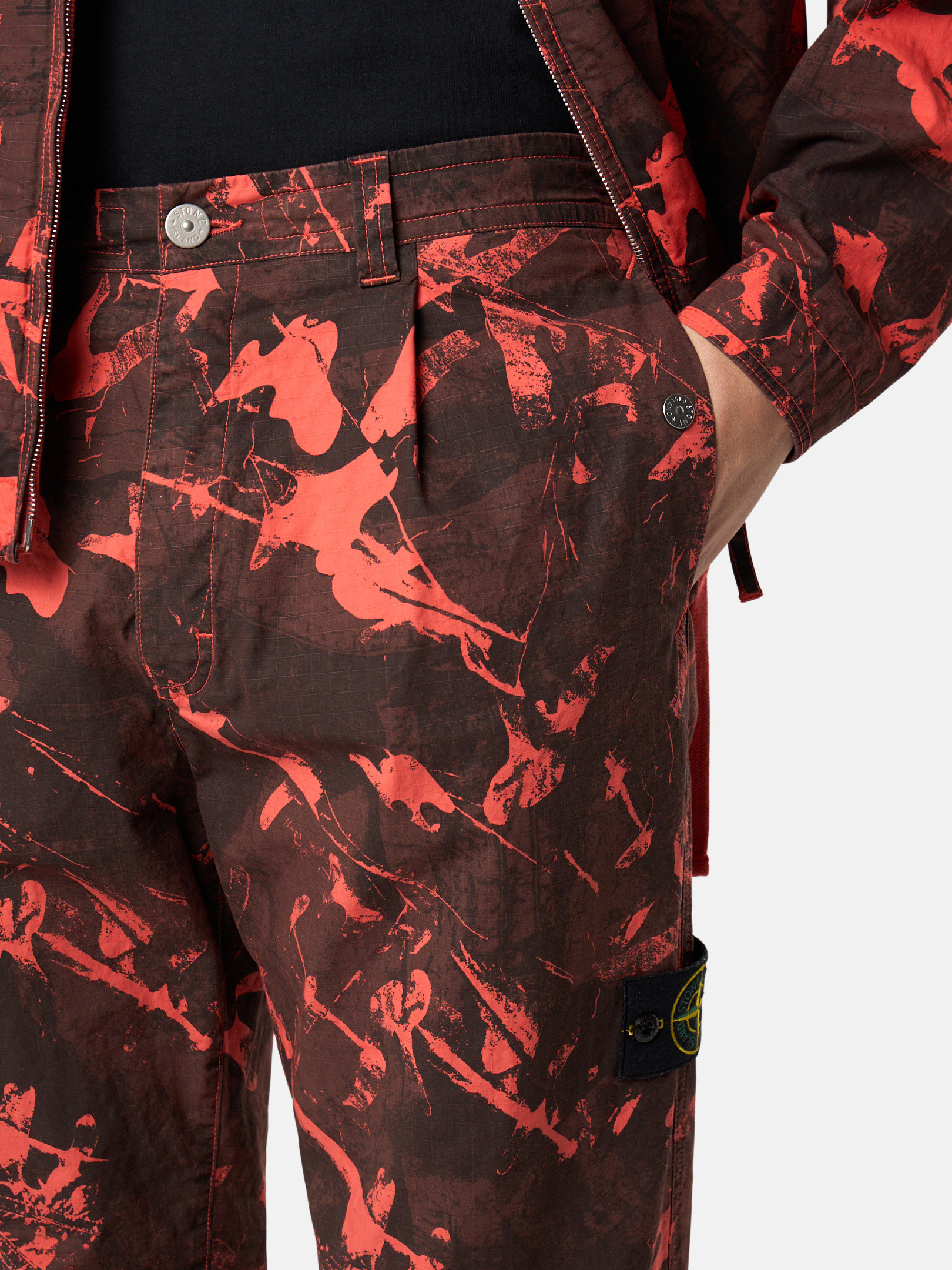 Black 3100028 SCAN CAMO ON STRETCH RIPSTOP-OVD Loose-fit