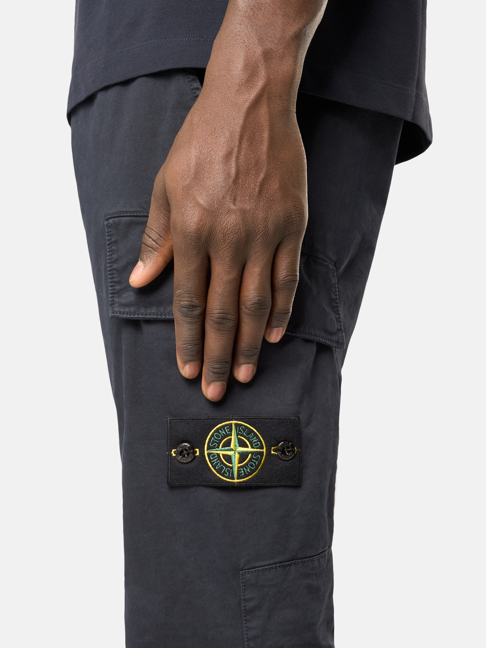 Navy Blue 303L1 STRETCH BROKEN TWILL ORGANIC COTTON 'OLD