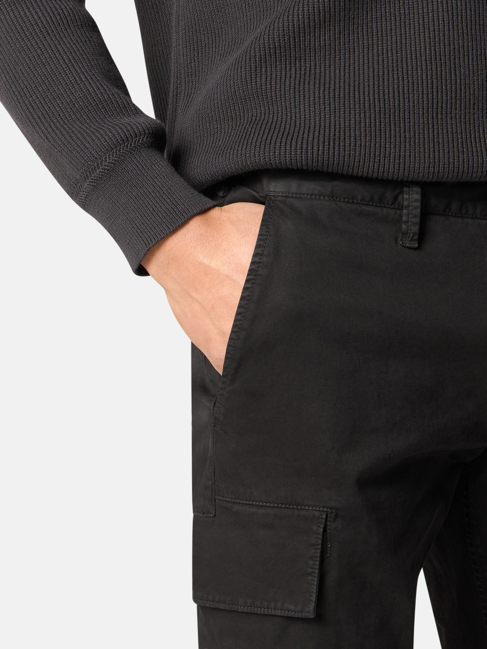 Black 3100306 STRETCH ORGANIC BROKEN TWILL COTTON 'OLD