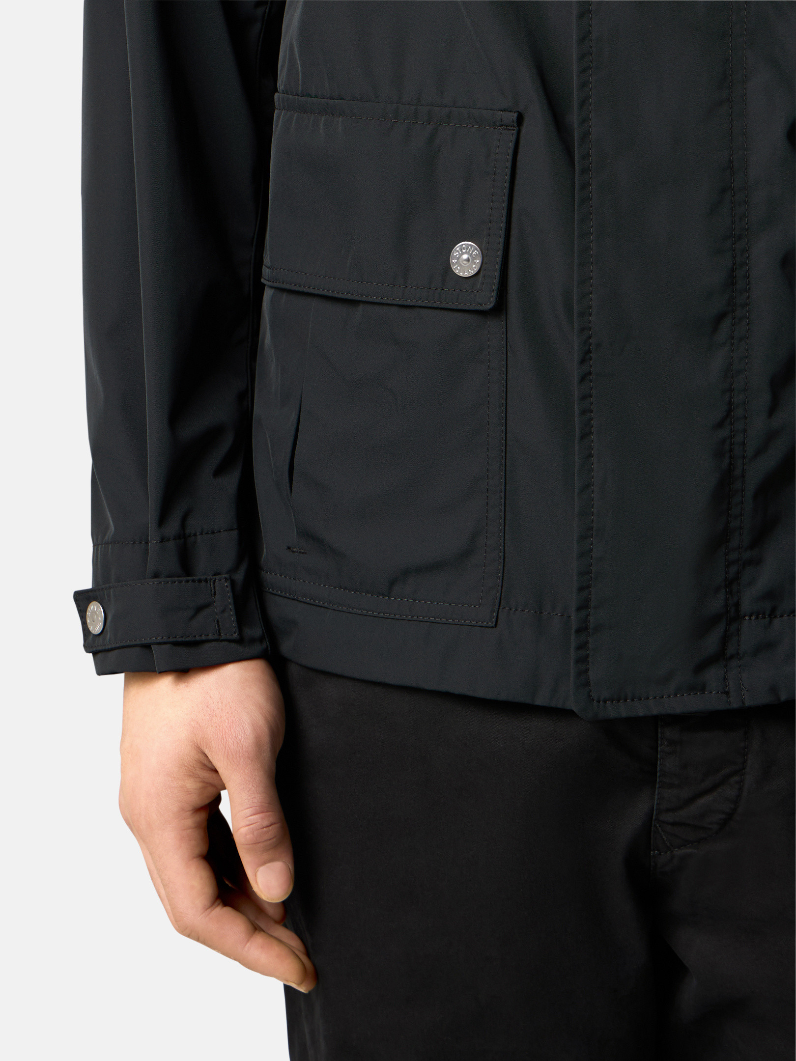 Black 4100006 MICRO TWILL Soft hooded jacket with anti-drop Black 4100006 MICRO TWILL Soft hooded jacket with anti-drop