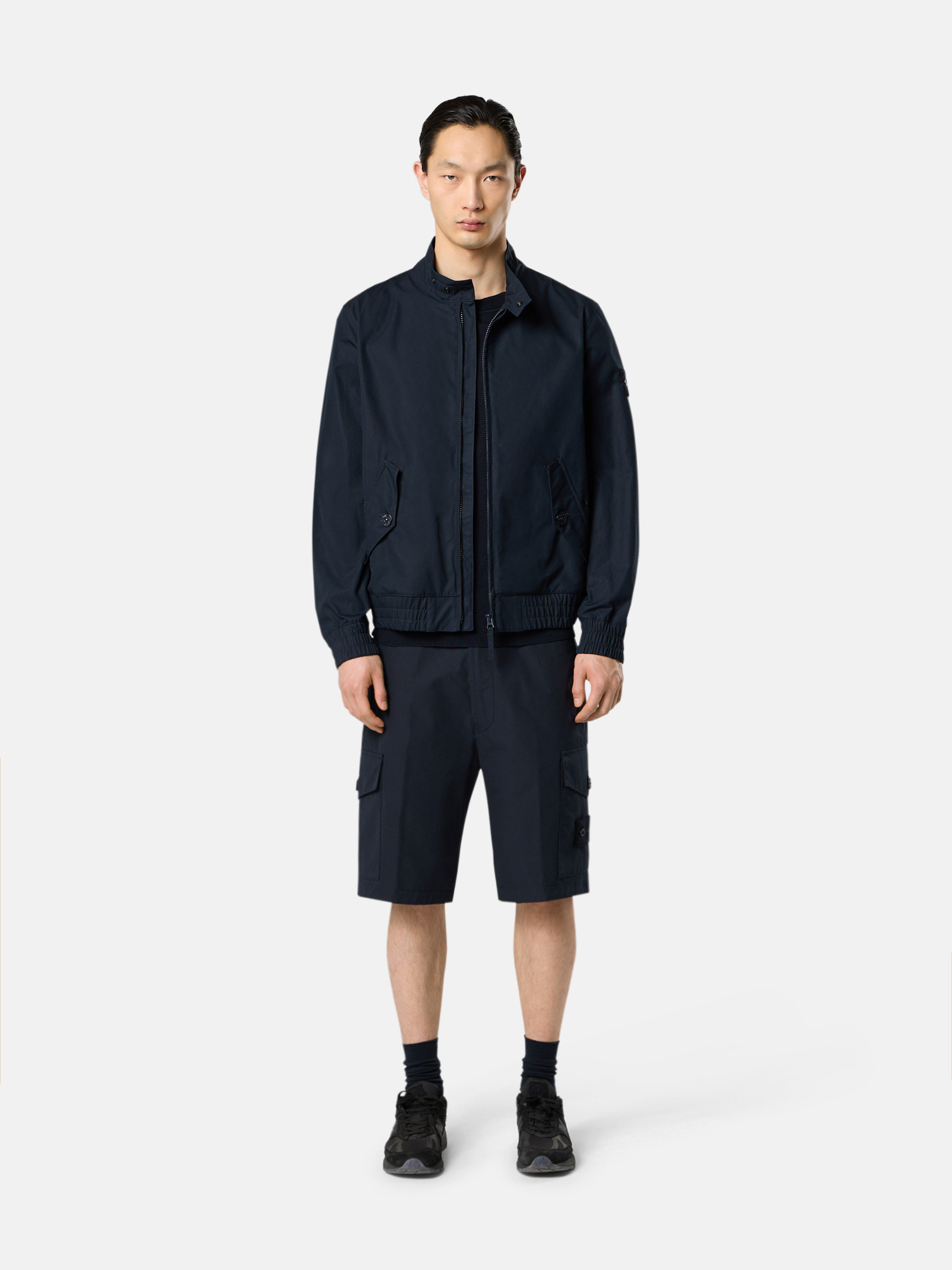 Navy Blue 4100026 WEATHERPROOF COTTON CANVAS_STONE ISLAND