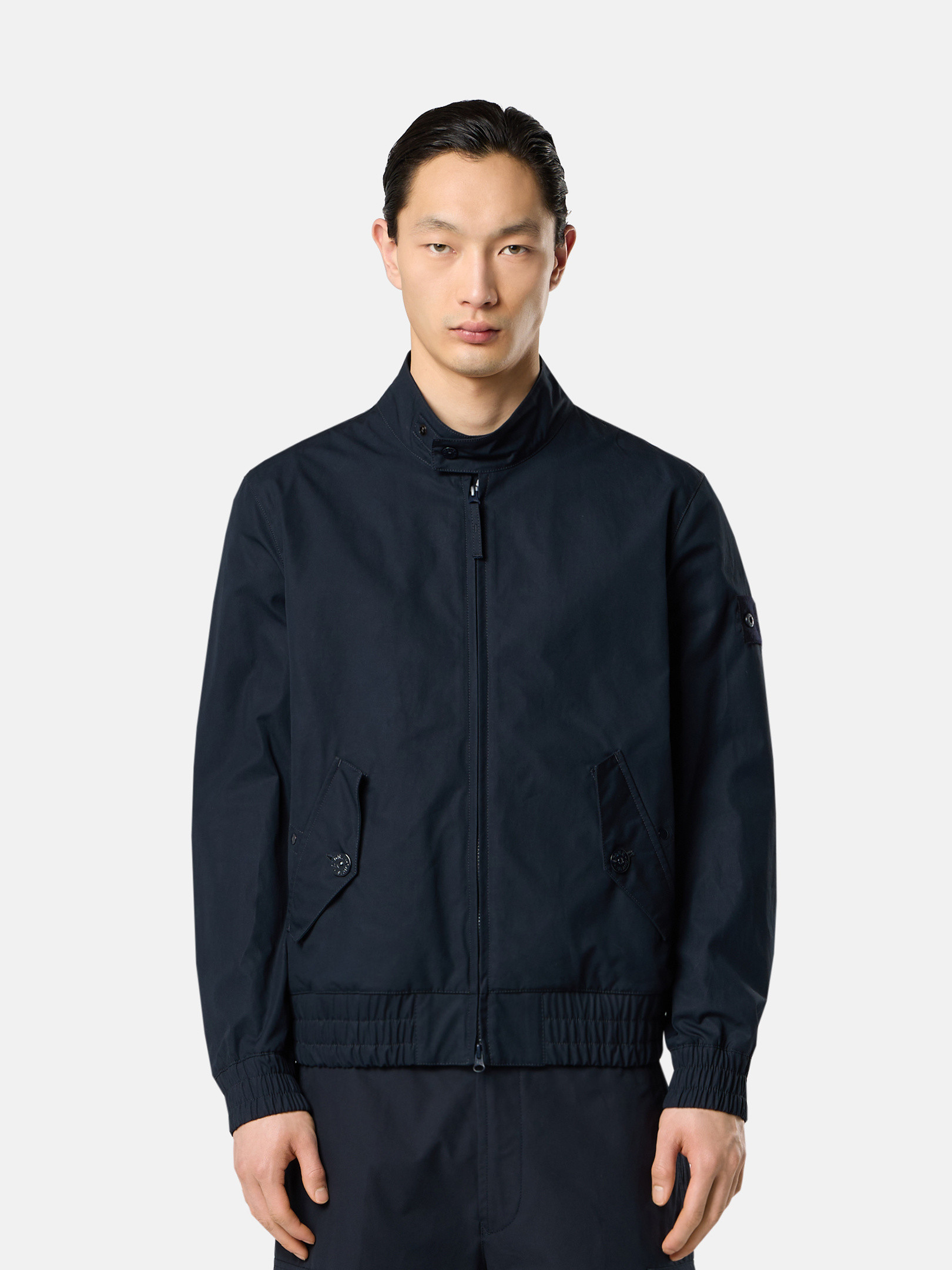 Navy Blue 4100026 WEATHERPROOF COTTON CANVAS_STONE ISLAND