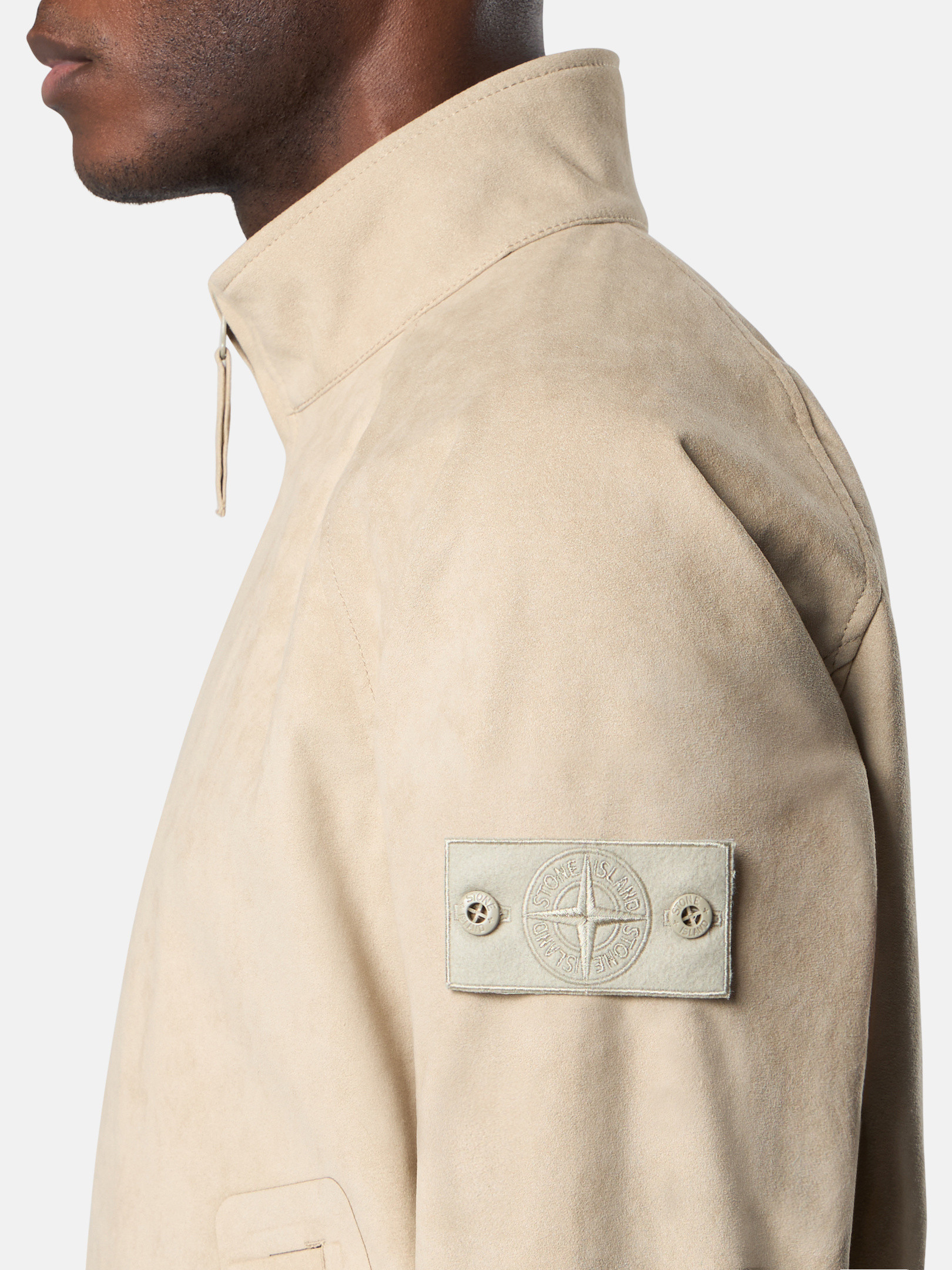 Beige 4100027 ALCANTARA®_STONE ISLAND GHOST Jacket with soft