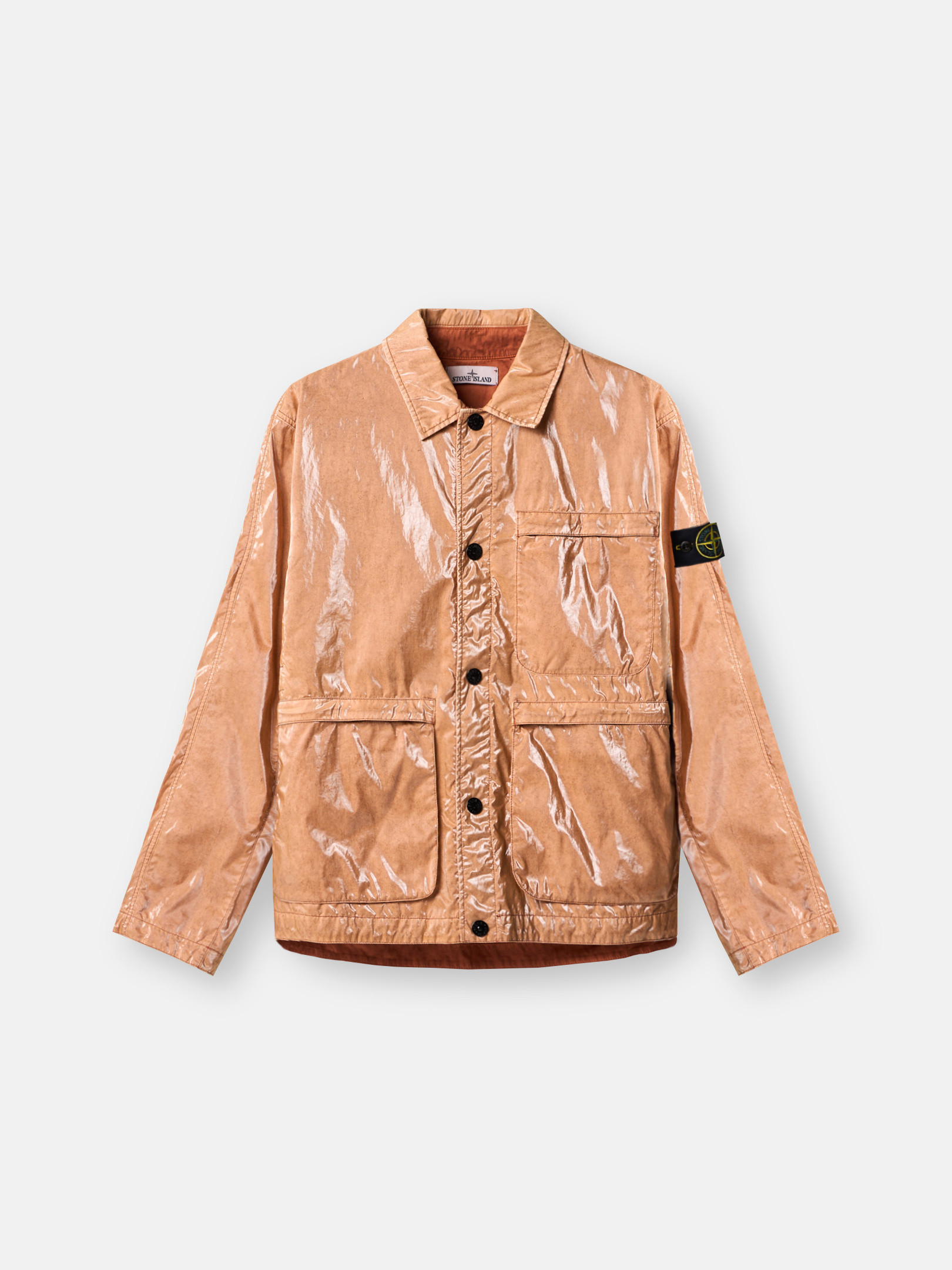 Stone Island Orange Caban Mussola Prismatica Jacket