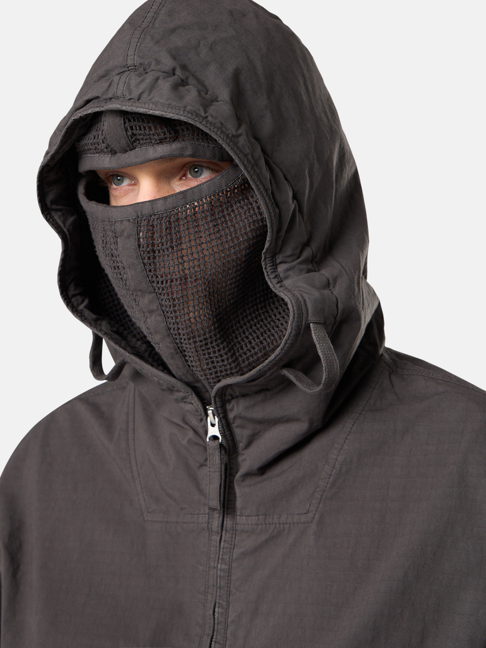 KICKAPOO&COMPANY 〔LANDSand TEEPEE〕アウター Charcoal Grey Jacket with cotton mesh-lined hood and anti
