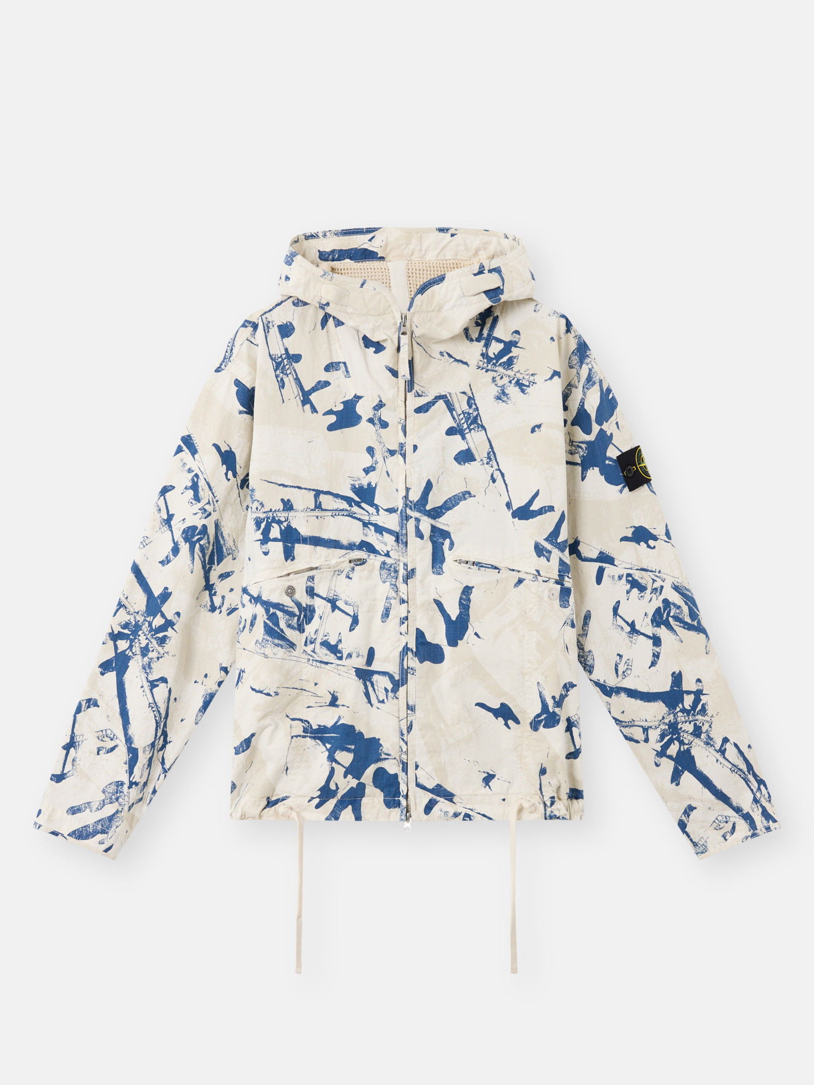 【STONE 】6100036 SCAN CAMO ON TEXTURED JERSEY Desert Oversized-fit crewneck sweatshirt with camouflage