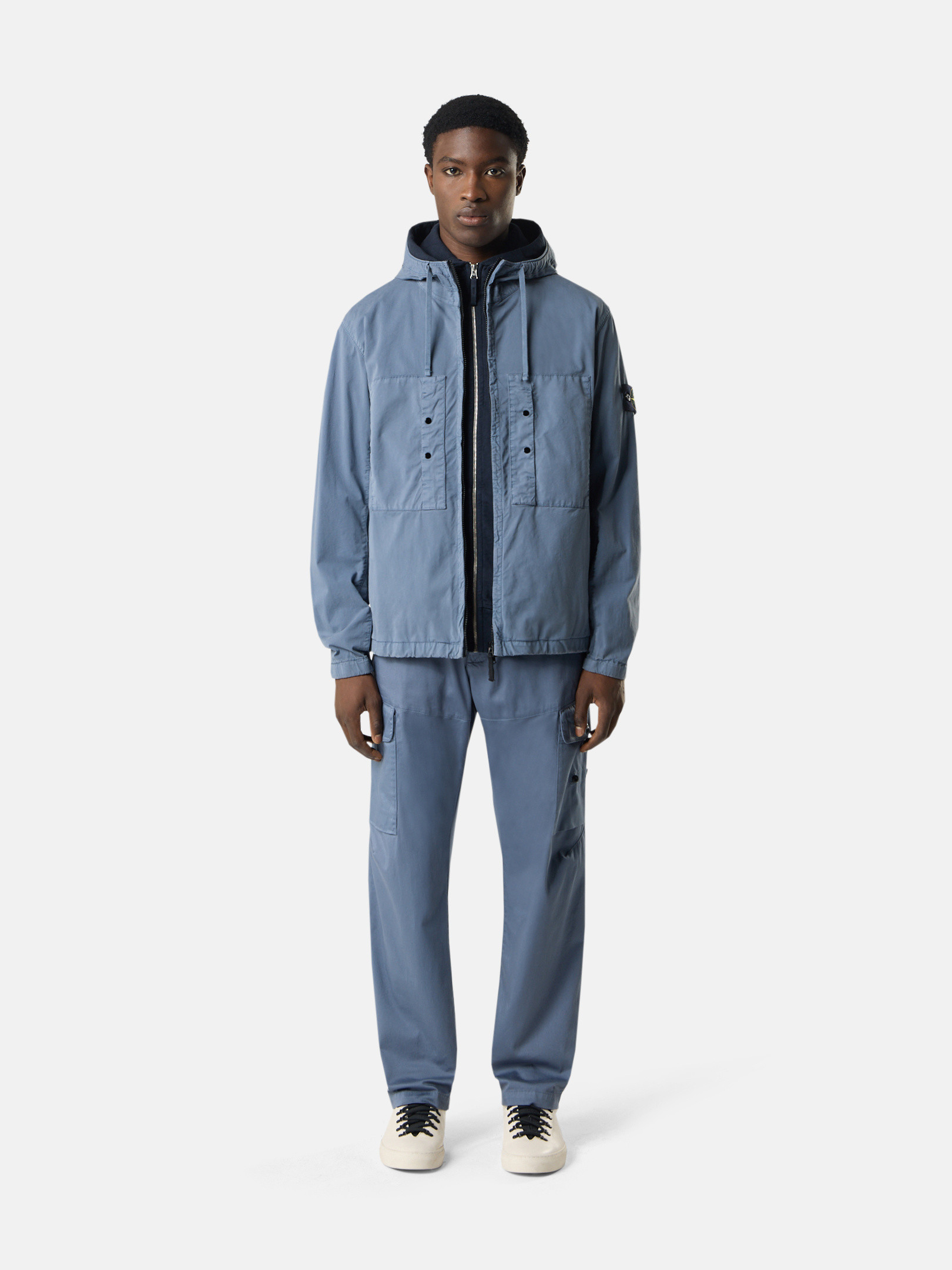 口豪奢 Avio Blue Hooded STRETCH-TC TWILL COTTON SUPIMA® 4100091 ジャケット・アウター