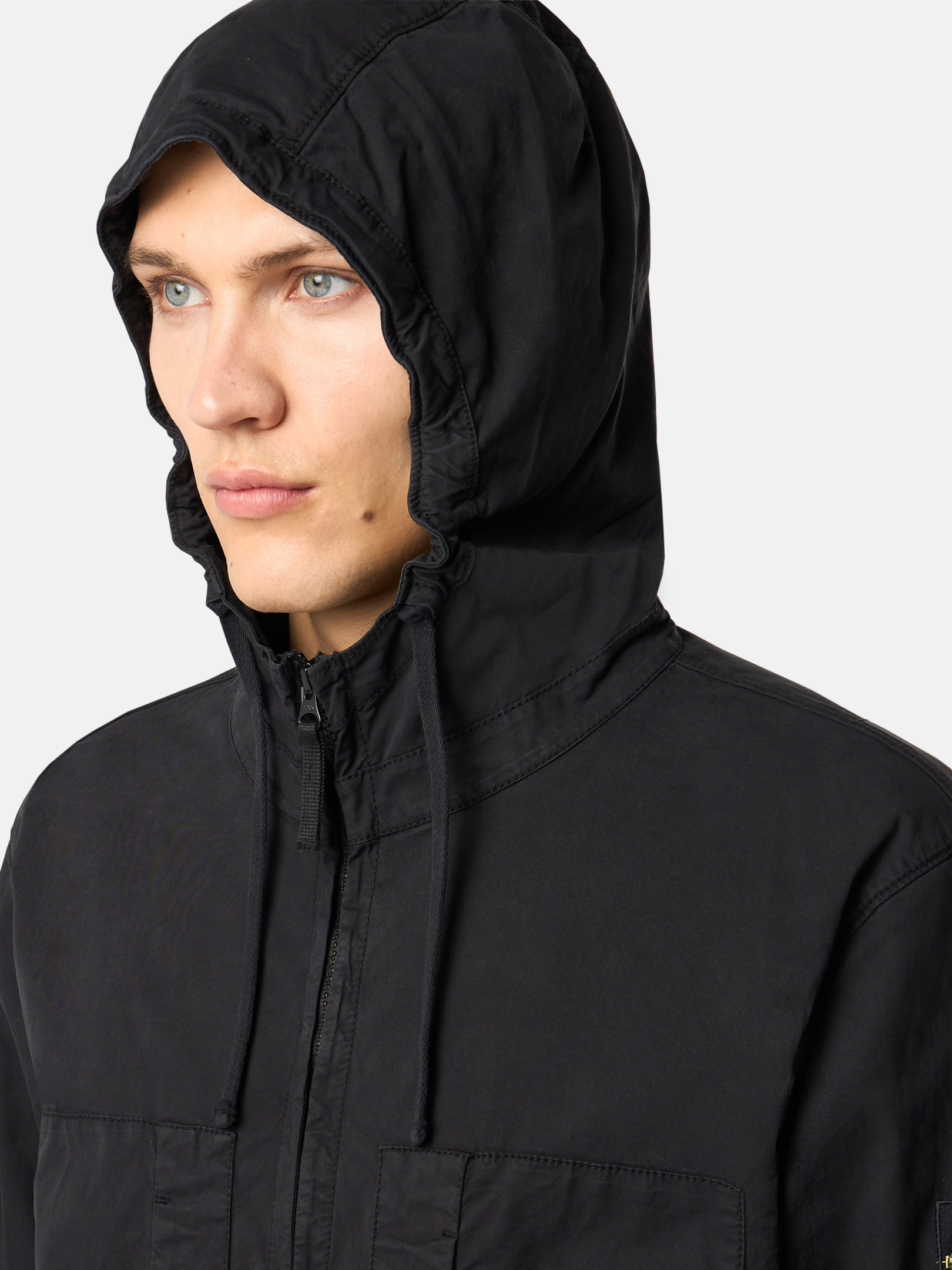 Black 4100091 SUPIMA® COTTON TWILL STRETCH-TC Hooded jacket Black 4100091 SUPIMA® COTTON TWILL STRETCH-TC Hooded jacket