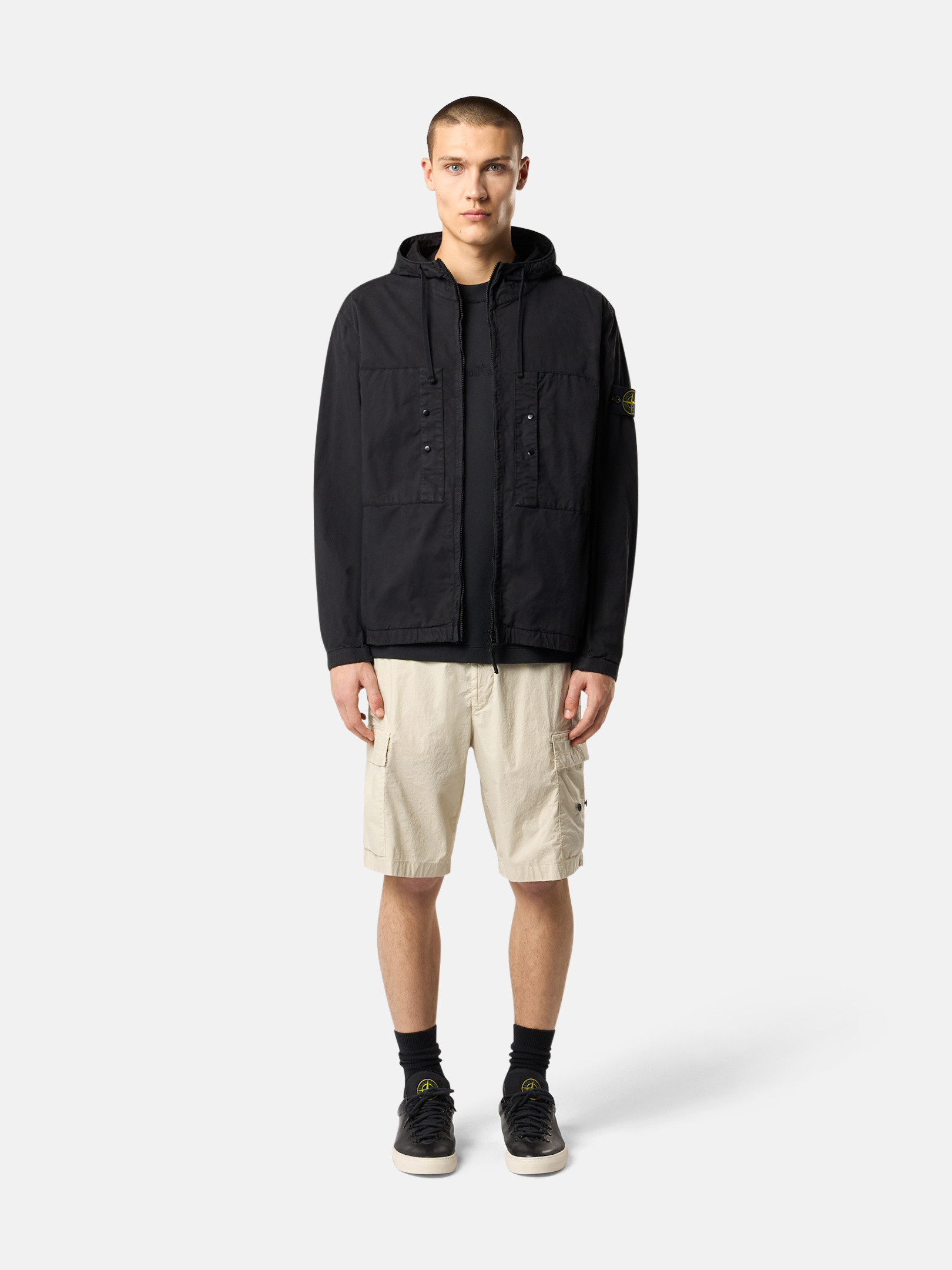 Black 4100091 SUPIMA® COTTON TWILL STRETCH-TC Hooded jacket Black 4100091 SUPIMA® COTTON TWILL STRETCH-TC Hooded jacket