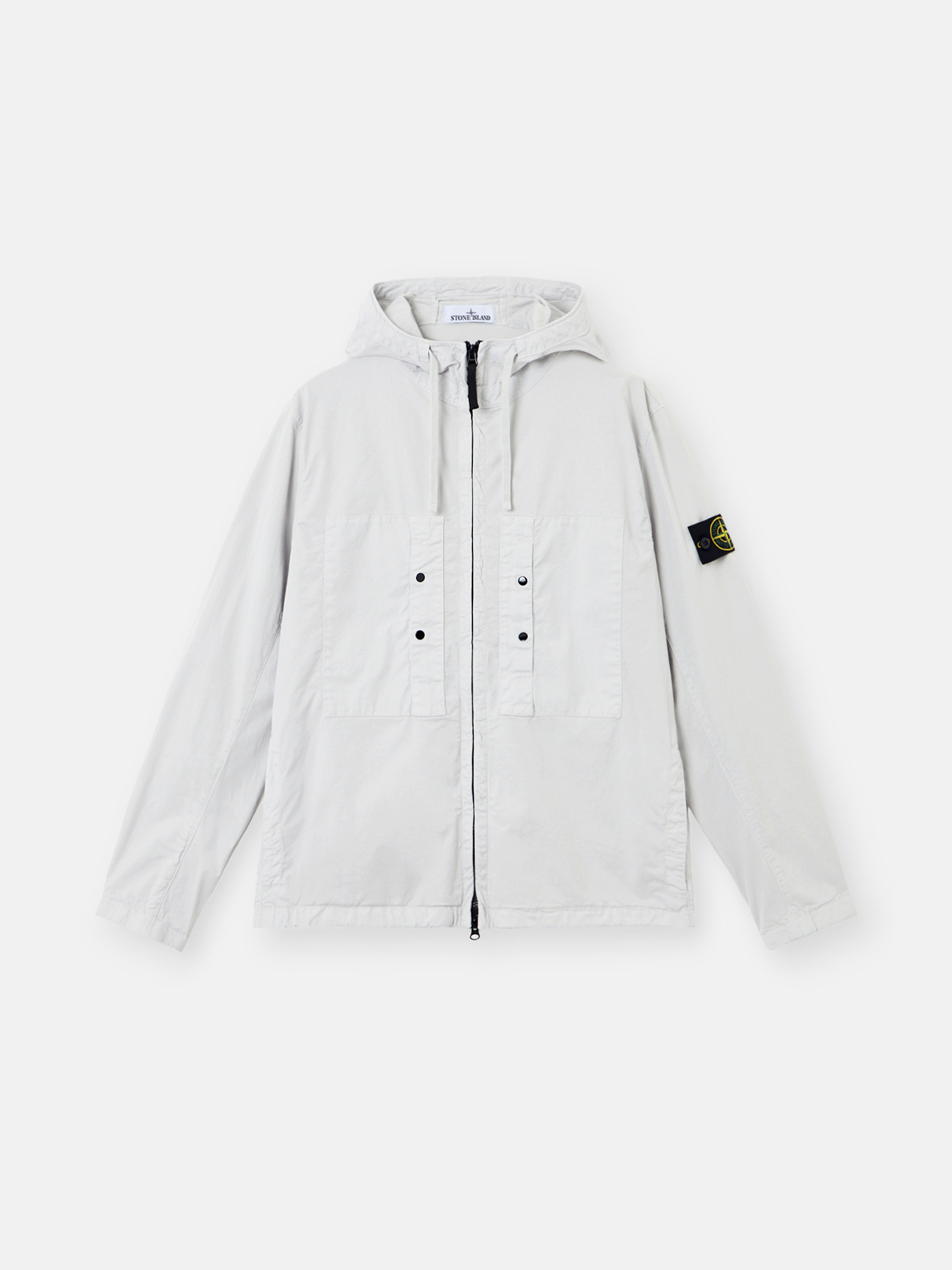 スカイブルー フード付き撥水ジャケット チェストポケット付き