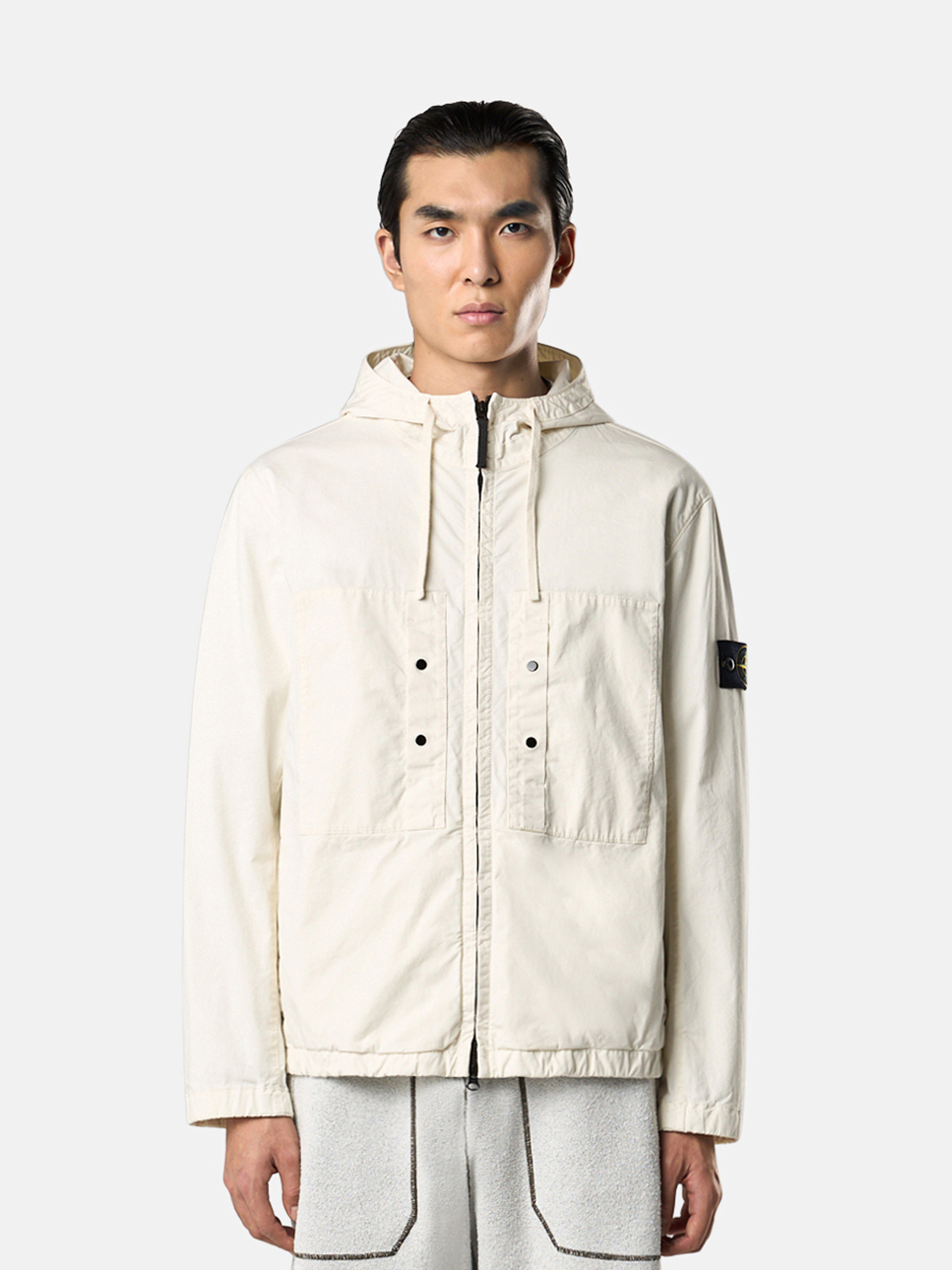 Ivory 4100091 SUPIMA® COTTON TWILL STRETCH-TC Hooded jacket Ivory 4100091 SUPIMA® COTTON TWILL STRETCH-TC Hooded jacket