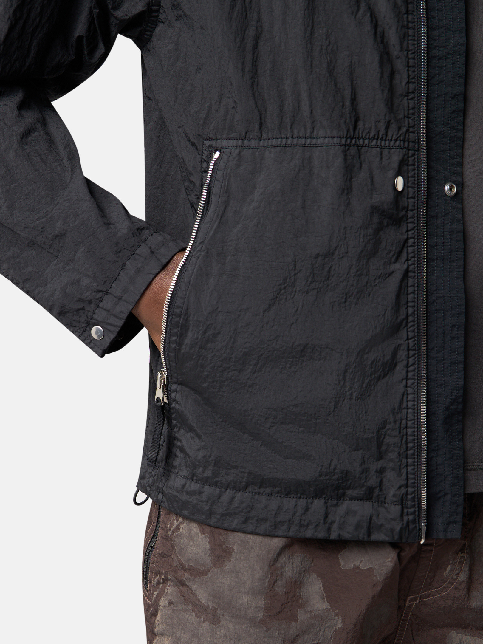 Black 4100097 NYLON METAL WATRO-TC IN ECONYL® Hooded jacket