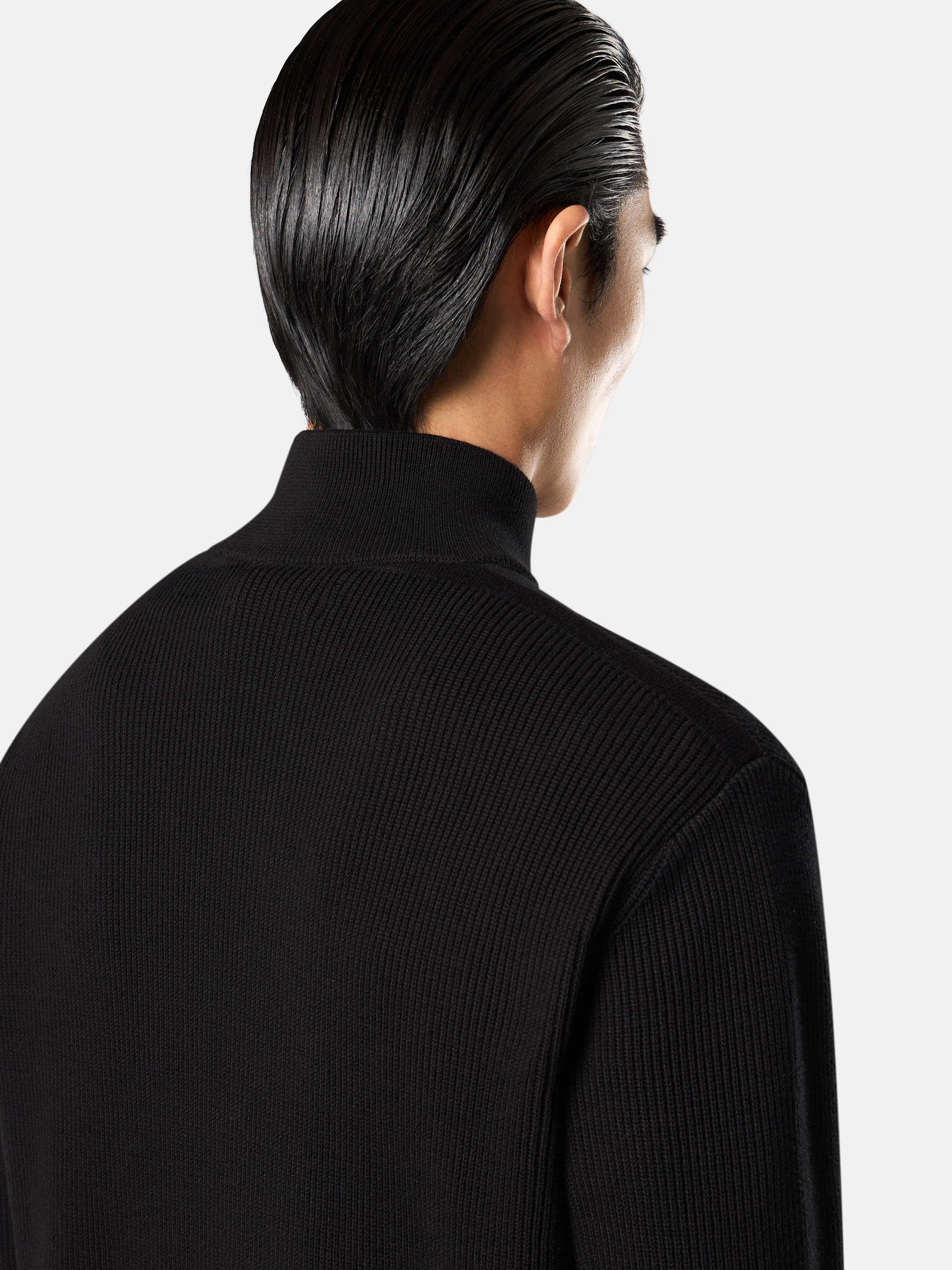Black 5100026 RIBBED SOFT ORGANIC COTTON Zipper cardigan Black 5100026 RIBBED SOFT ORGANIC COTTON Zipper cardigan