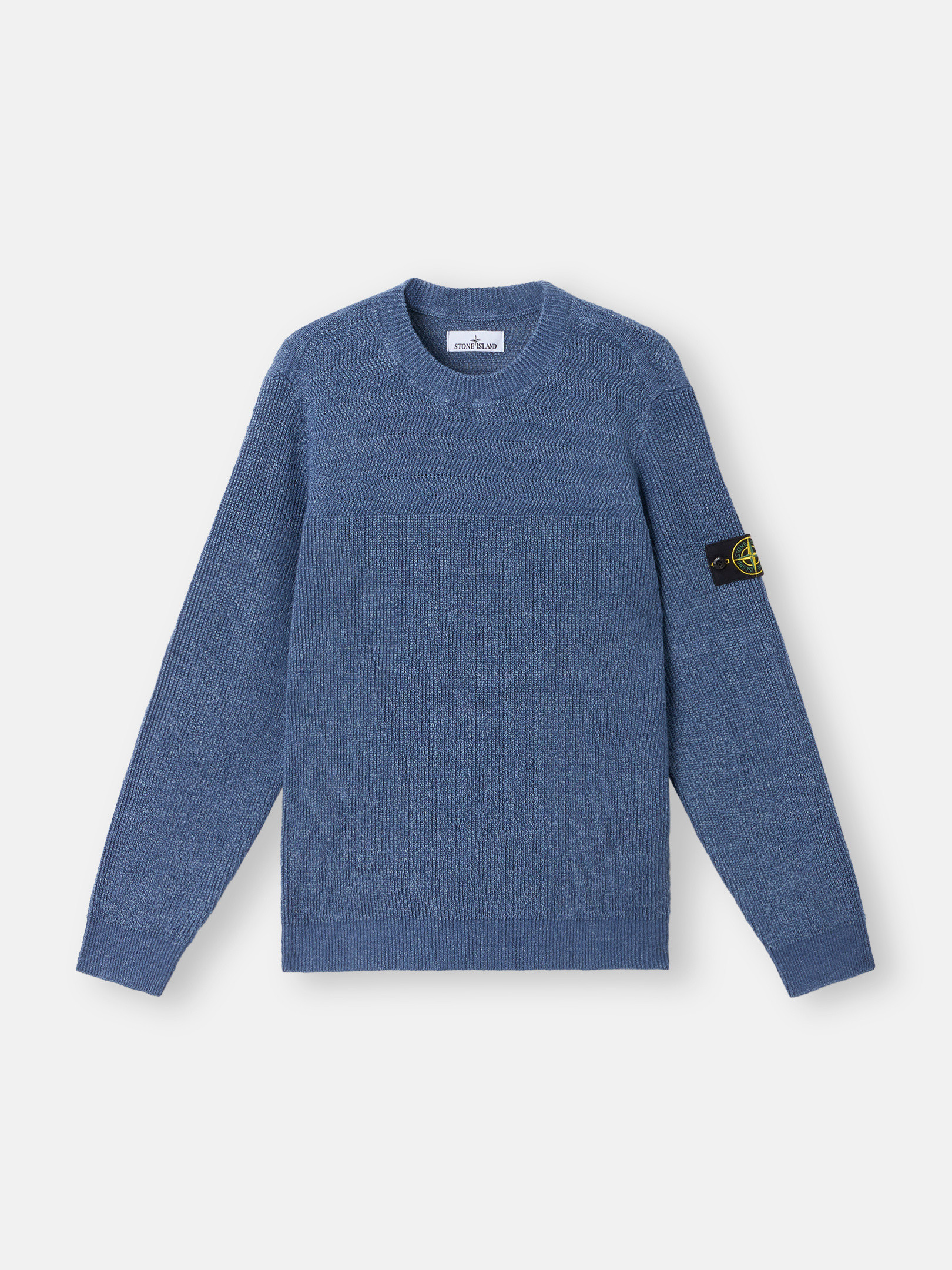 Marine Blue Loose fit crewneck jumper with délavé effect