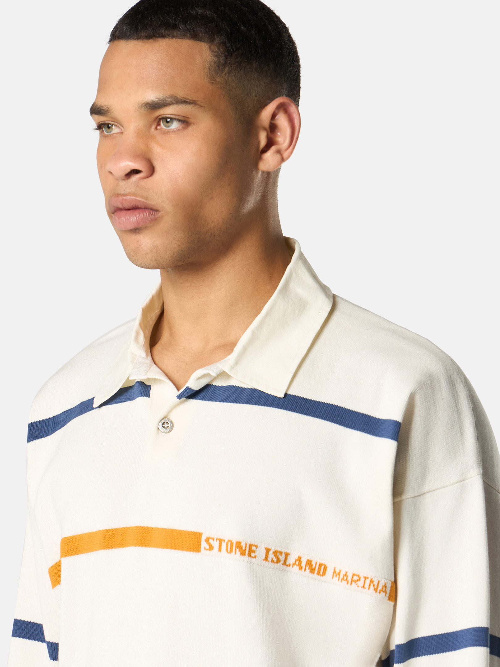 Ivory 5100035 STRIPED SOFT ORGANIC COTTON_STONE ISLAND