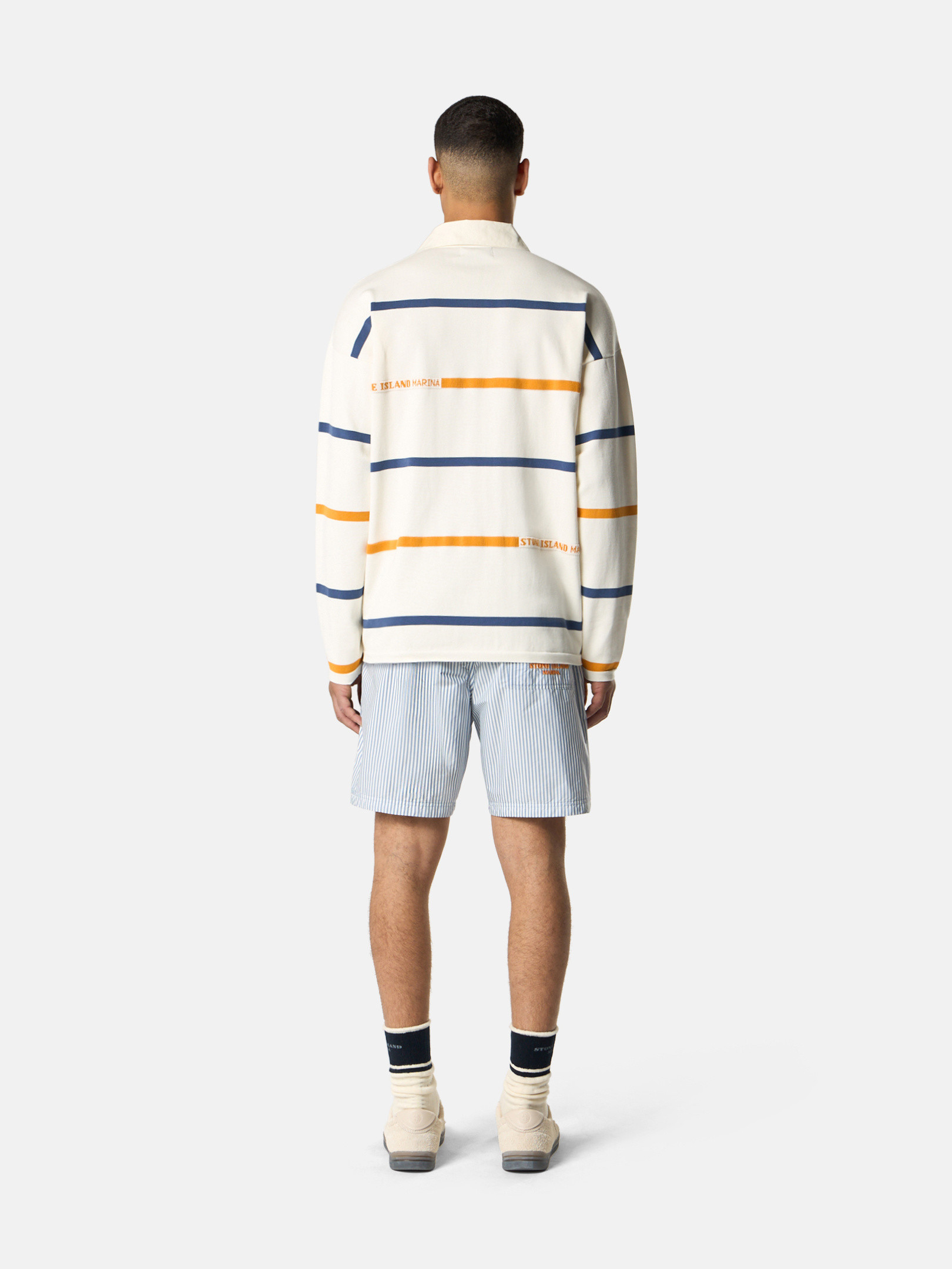 Ivory 5100035 STRIPED SOFT ORGANIC COTTON_STONE ISLAND Ivory 5100035 STRIPED SOFT ORGANIC COTTON_STONE ISLAND