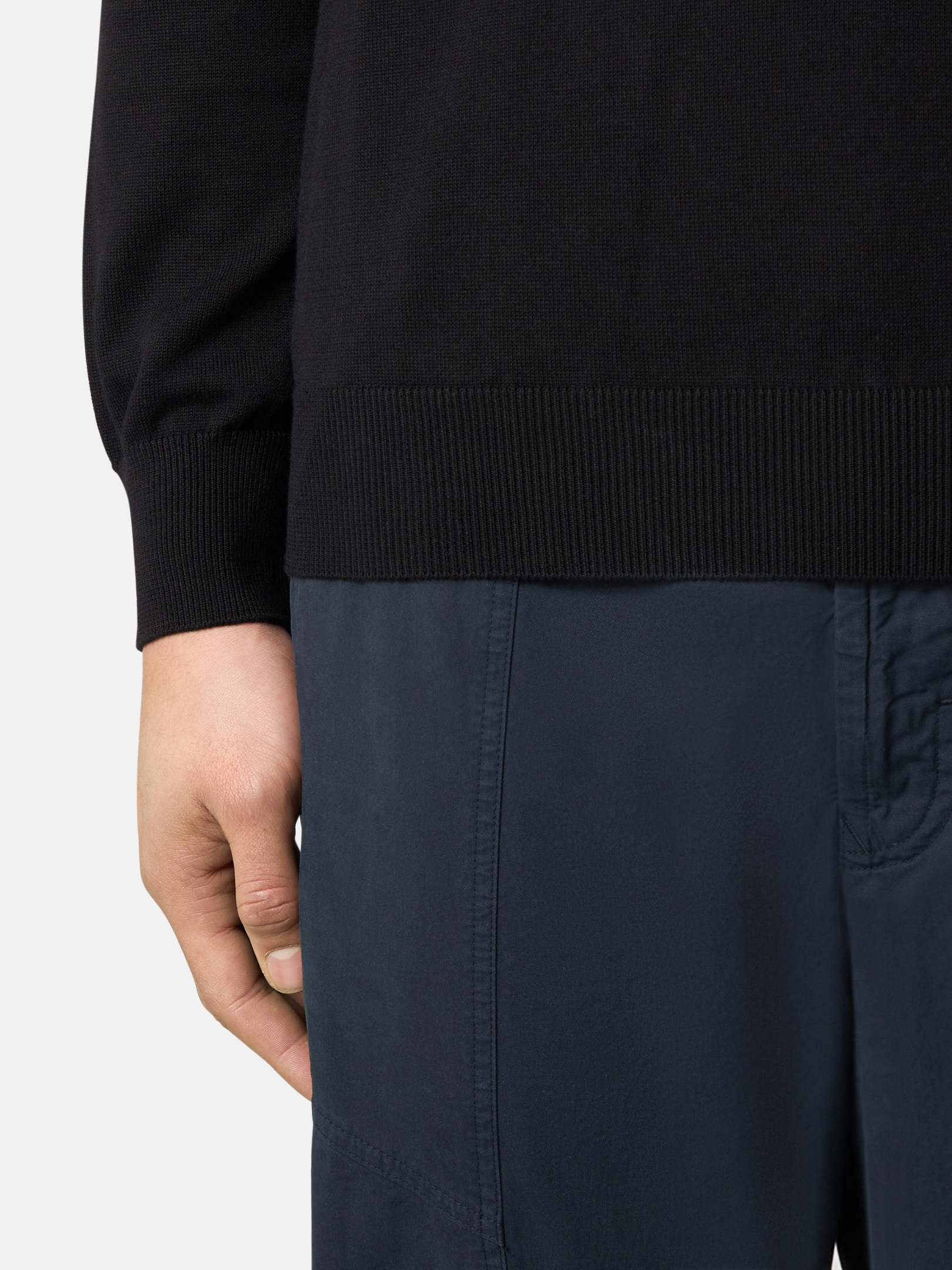 Black 5100053 SOFT ORGANIC COTTON Crewneck sweater with