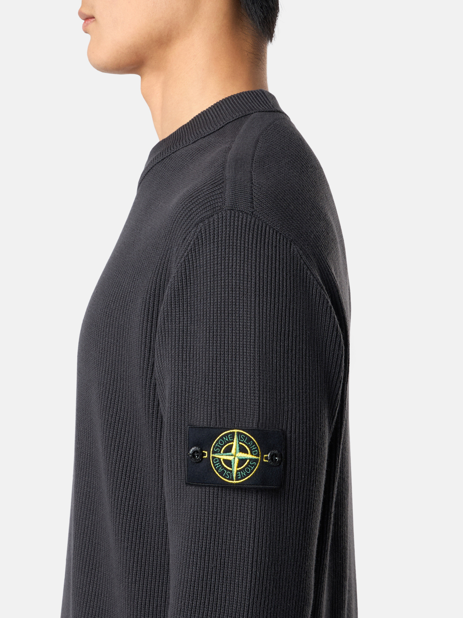 ★OY★STONE DOLLY CROPPED CREWNECK - MELANGE★正規品/送料込 STONE ISLAND 508D1 Rib Cotton Knit Crew Neck Sweater Two