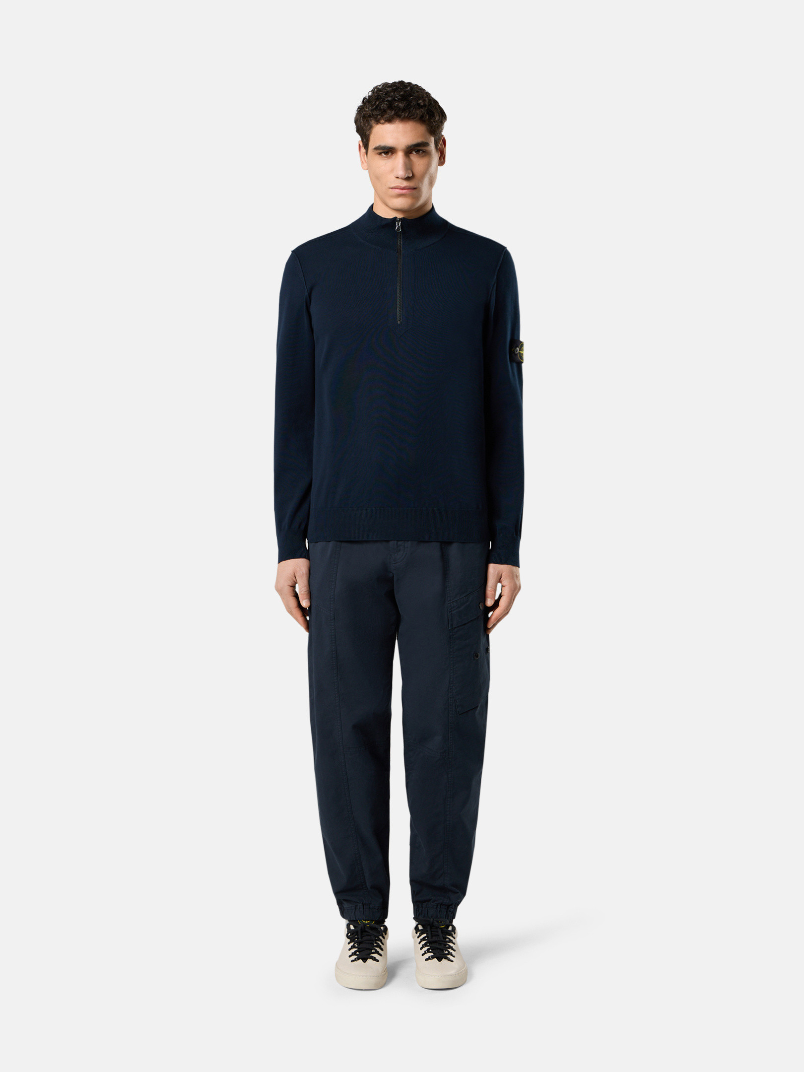 STONE ｜SWEATSHIRTS (5100063 Soft Organic Cotton Black 5100063 SOFT ORGANIC COTTON Half-zipper sweater with