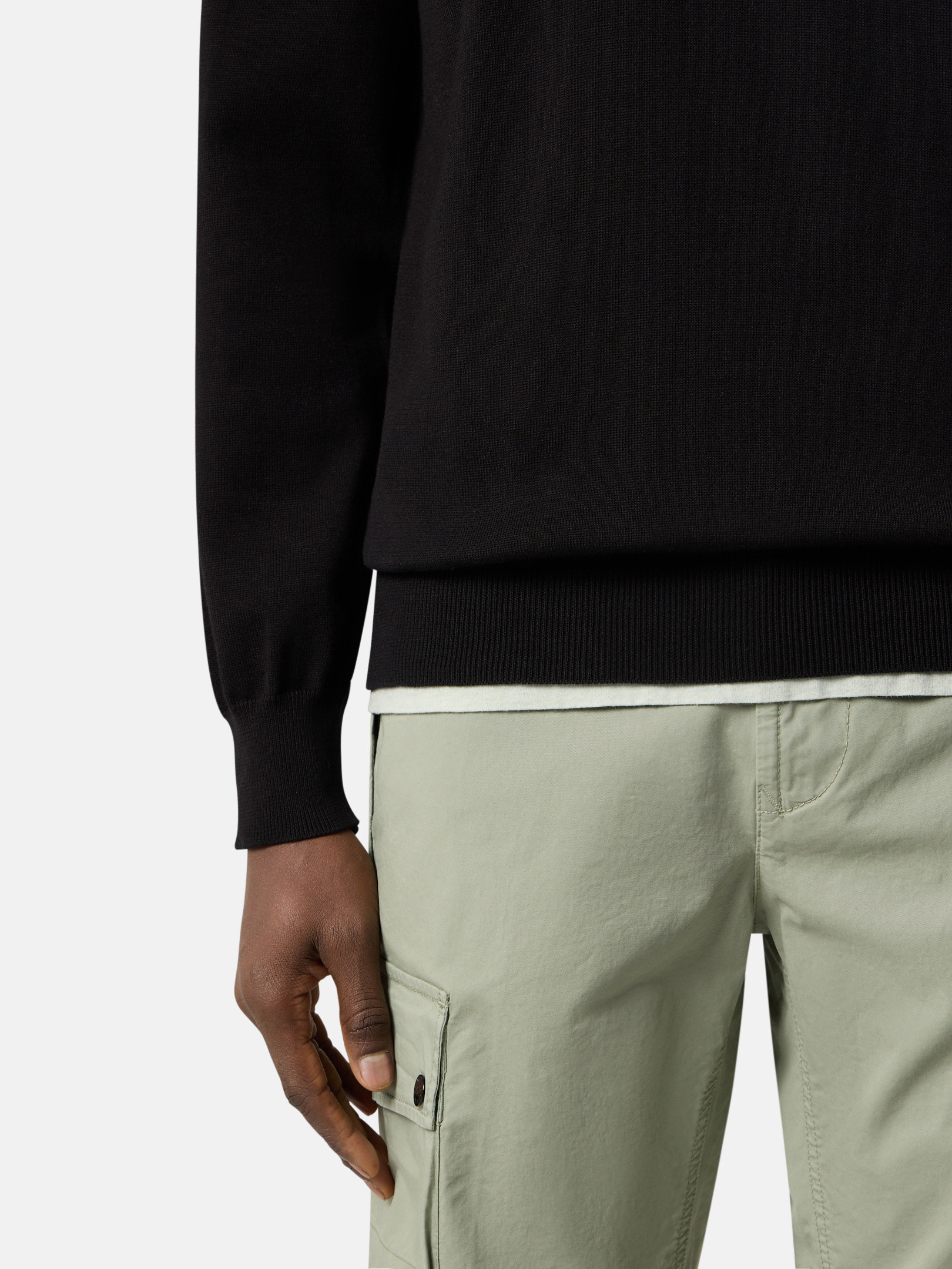 Black 5100063 SOFT ORGANIC COTTON Half-zip jumper with small