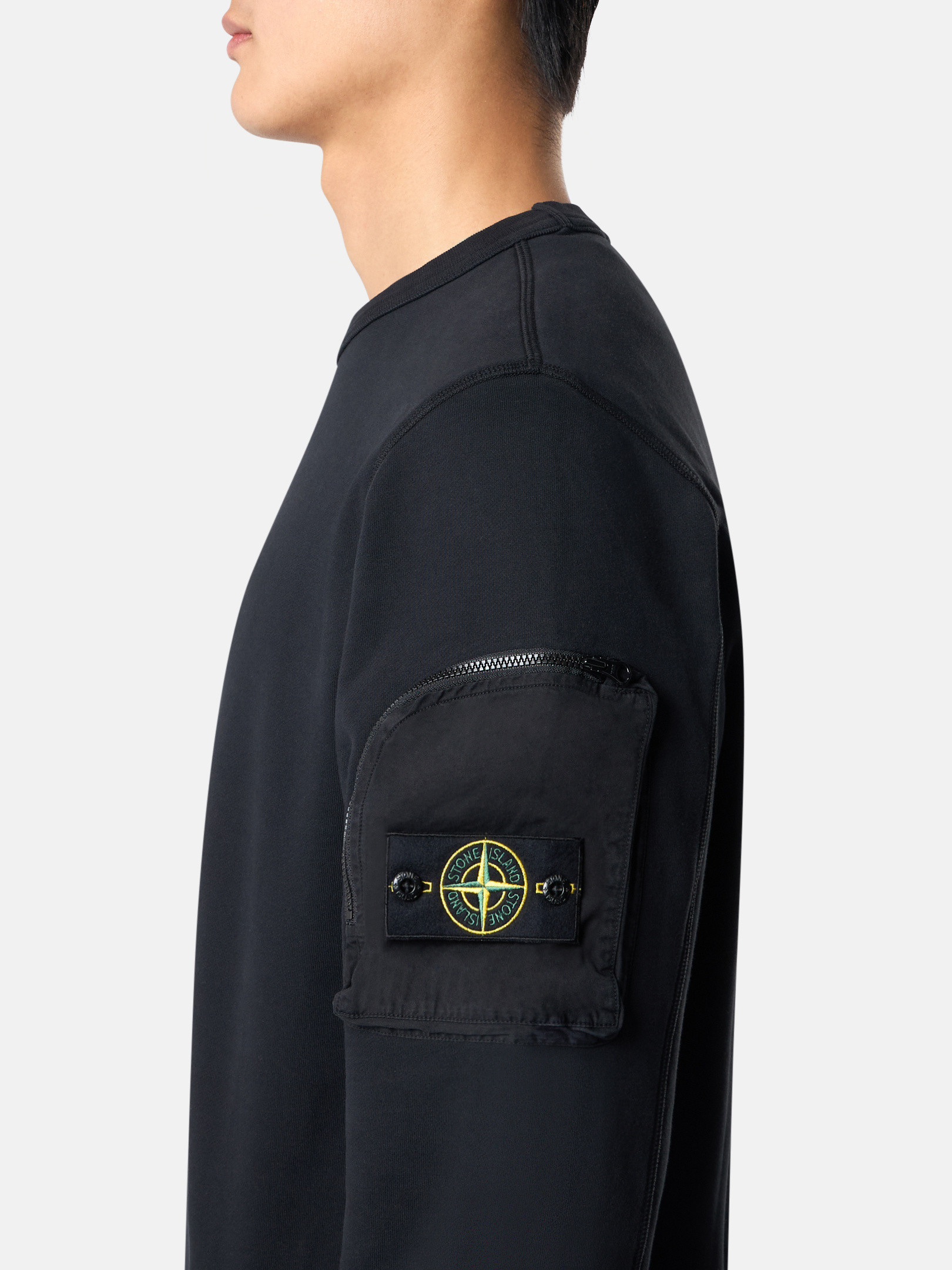 ブラック 6100003 COTTON FLEECE クルーネック スウェットシャツ