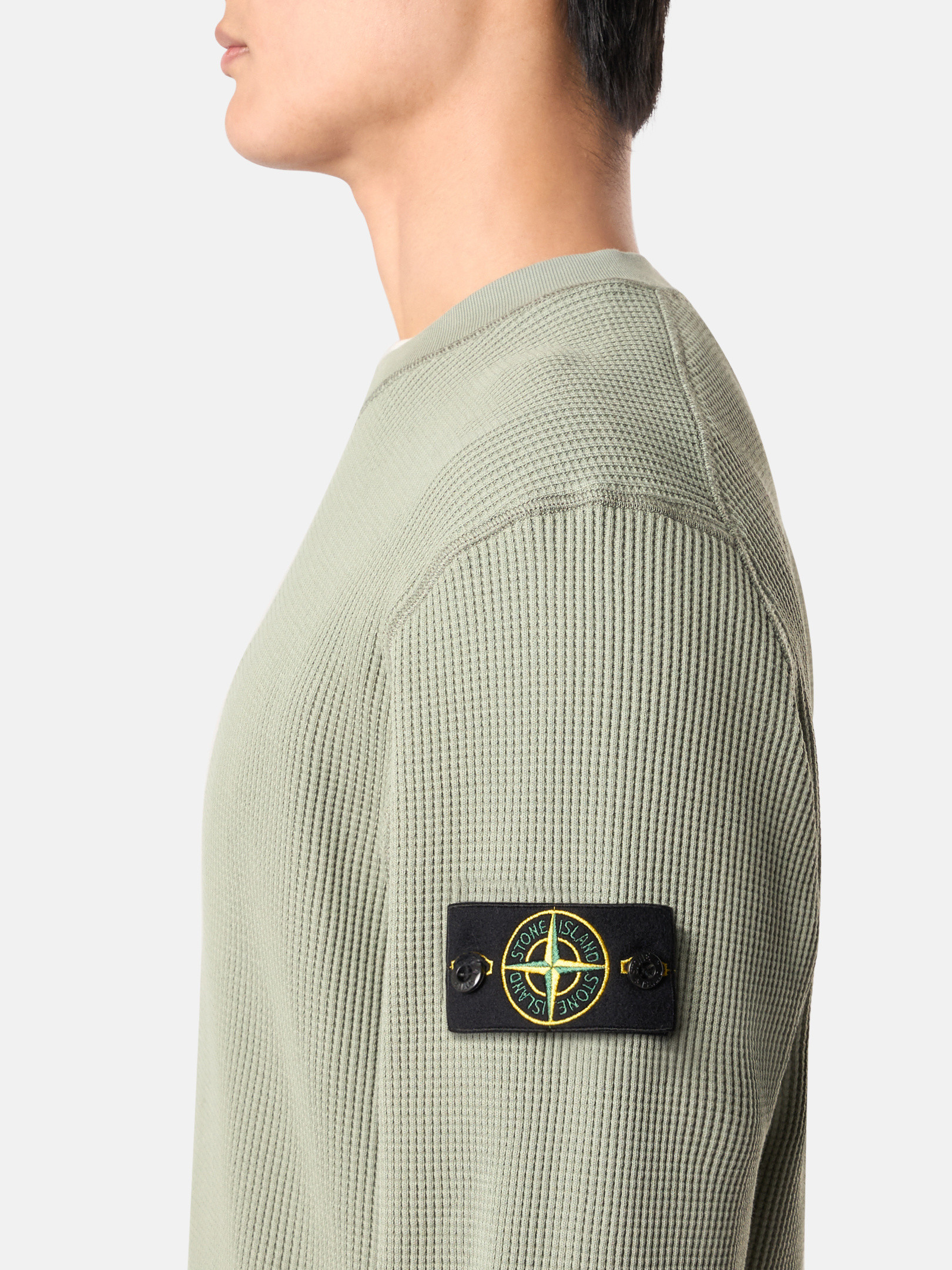 Sage Green 6100008 ORGANIC COTTON WAFFLE FLEECE Crewneck Sage Green 6100008 ORGANIC COTTON WAFFLE FLEECE Crewneck