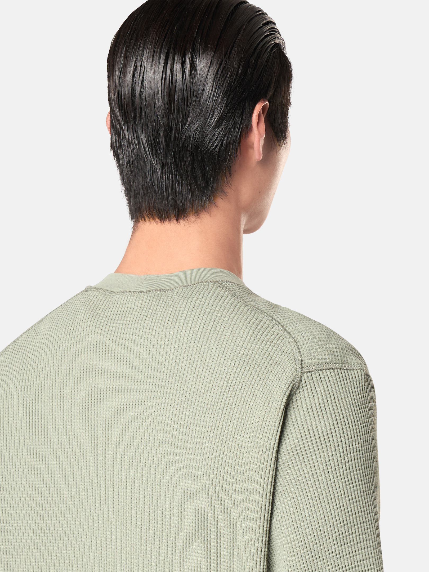 Sage Green 6100008 ORGANIC COTTON WAFFLE FLEECE Crewneck