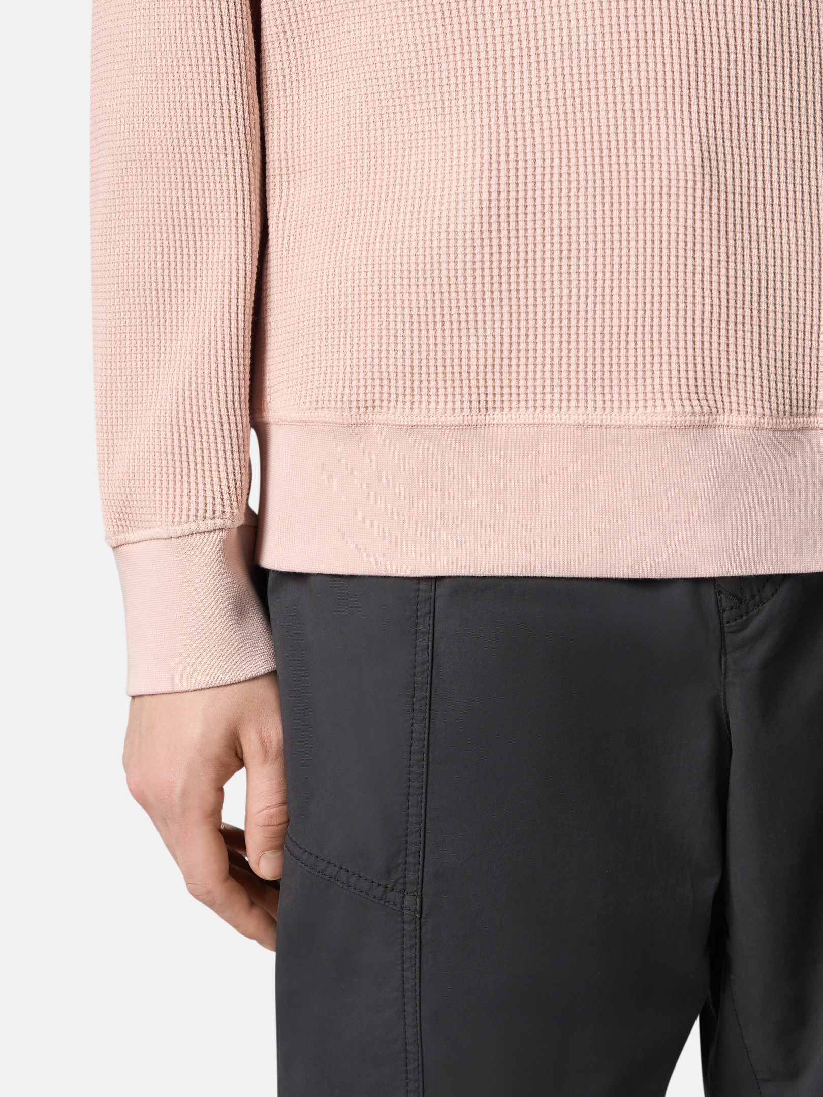 Antique Rose Crewneck sweatshirt with ribbed details 6100008