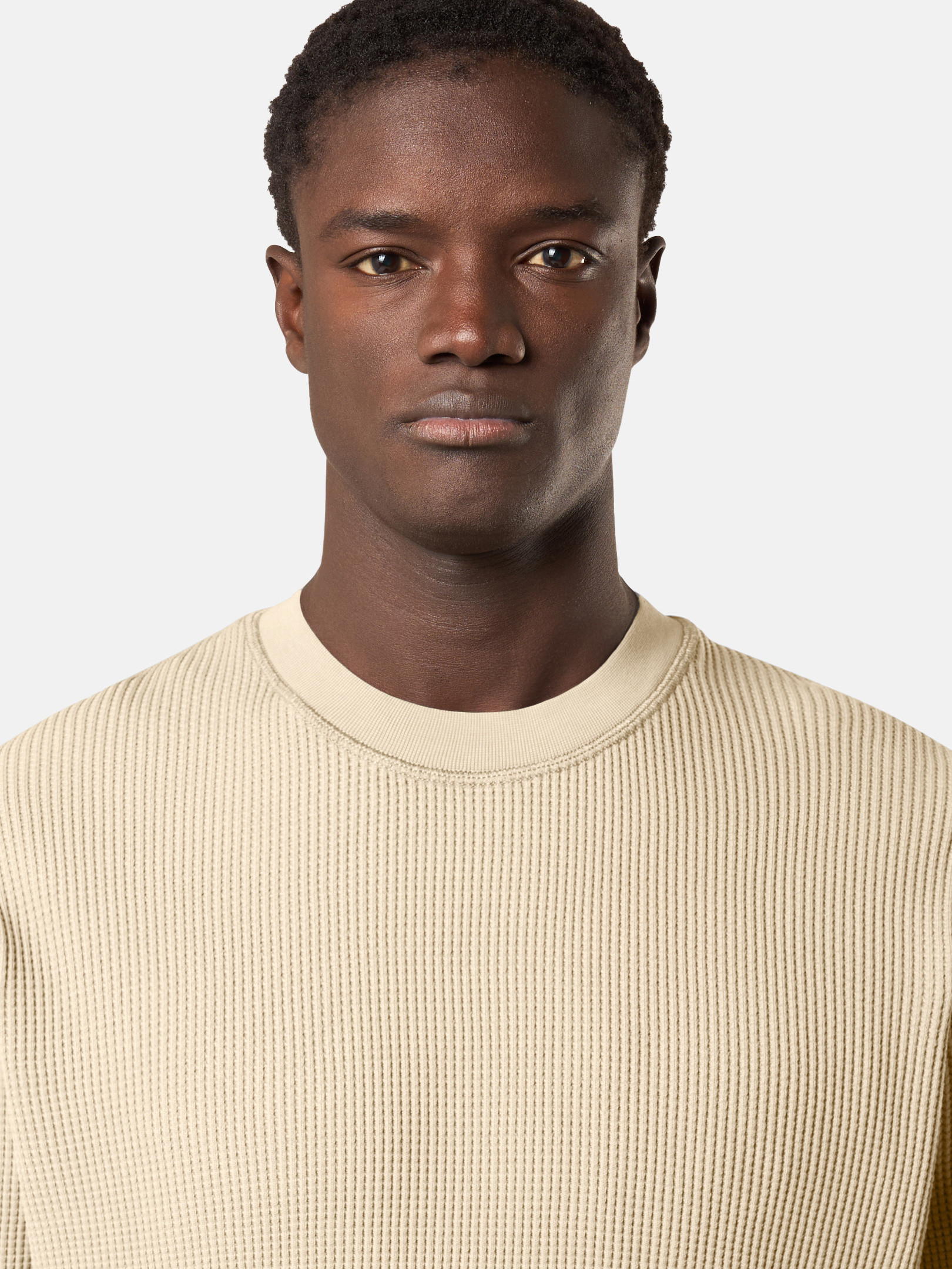 スウェット・トレーナー STONE  Waffle Fleece Crewneck Sweatshirt Desert Desert 6100008 ORGANIC COTTON WAFFLE FLEECE Crewneck
