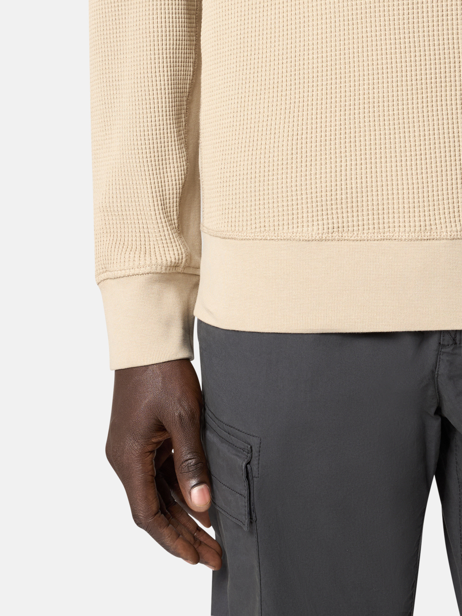 スウェット・トレーナー STONE  Waffle Fleece Crewneck Sweatshirt Desert Desert 6100008 ORGANIC COTTON WAFFLE FLEECE Crewneck