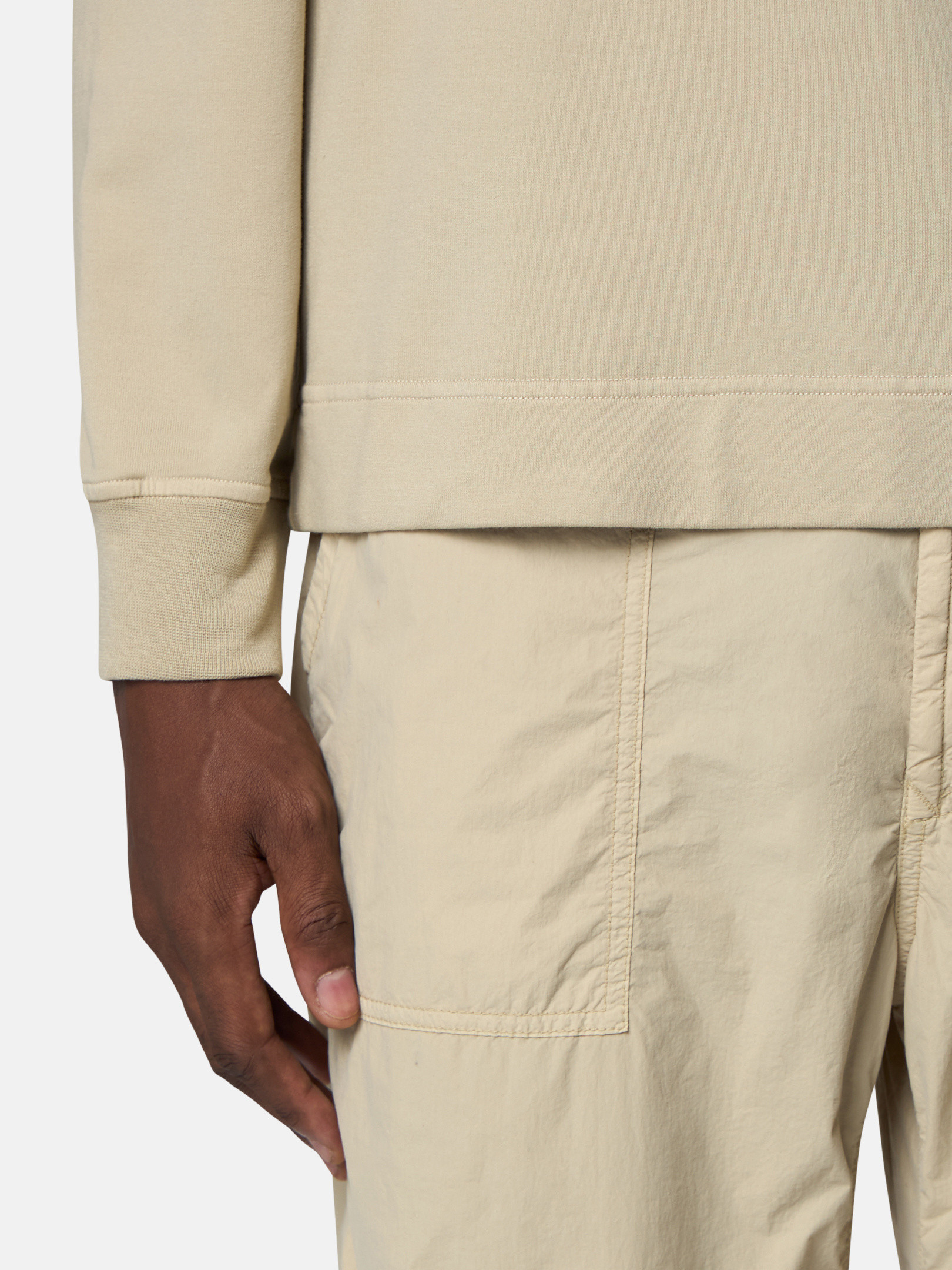 Beige 6100011 COTTON STRETCH FLEECE_STONE ISLAND GHOST