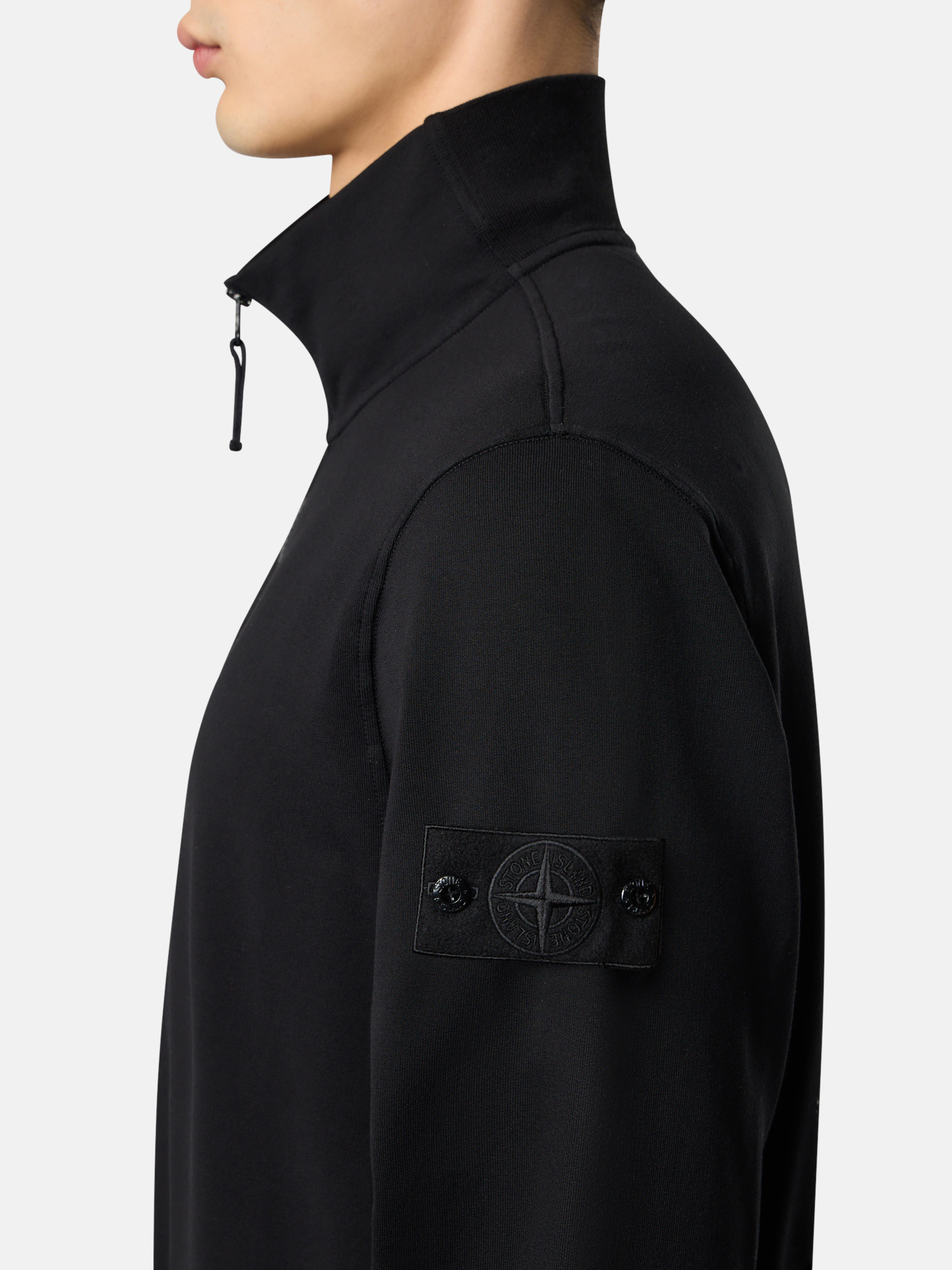 Black 6100012 COTTON STRETCH FLEECE_STONE ISLAND GHOST Full