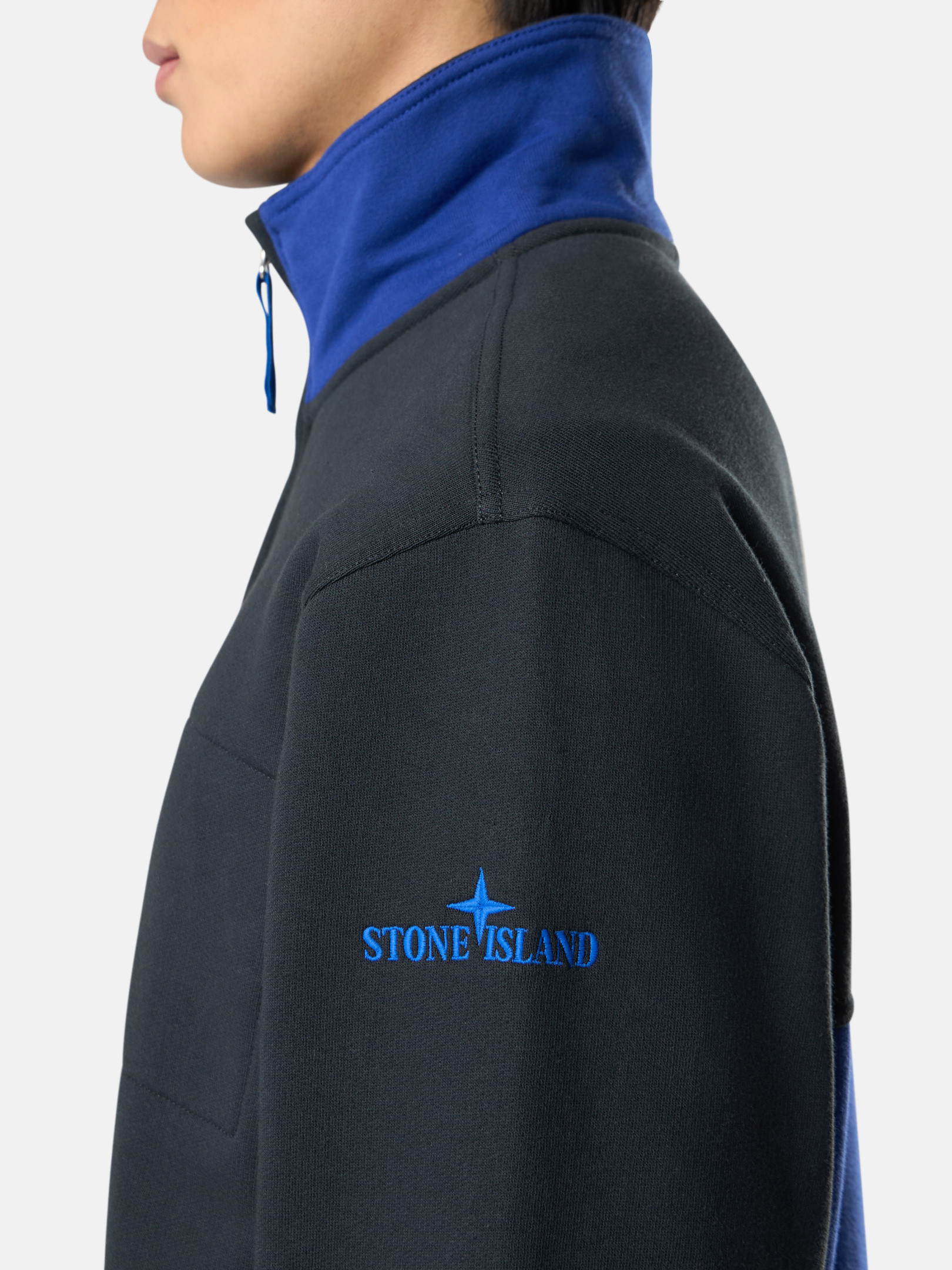 Navy Blue 6100016 COTTON FLEECE Oversized-fit half-zipper Navy Blue 6100016 COTTON FLEECE Oversized-fit half-zipper
