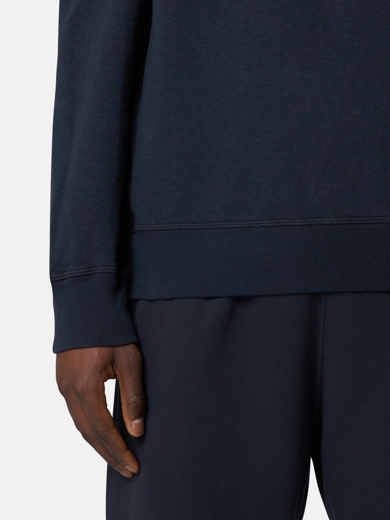 【Stone 】 Malfile Fleece OLD Effect Sweatshirt Navy Navy Blue 6100020 MALFILÉ FLEECE 'OLD' EFFECT Crewneck