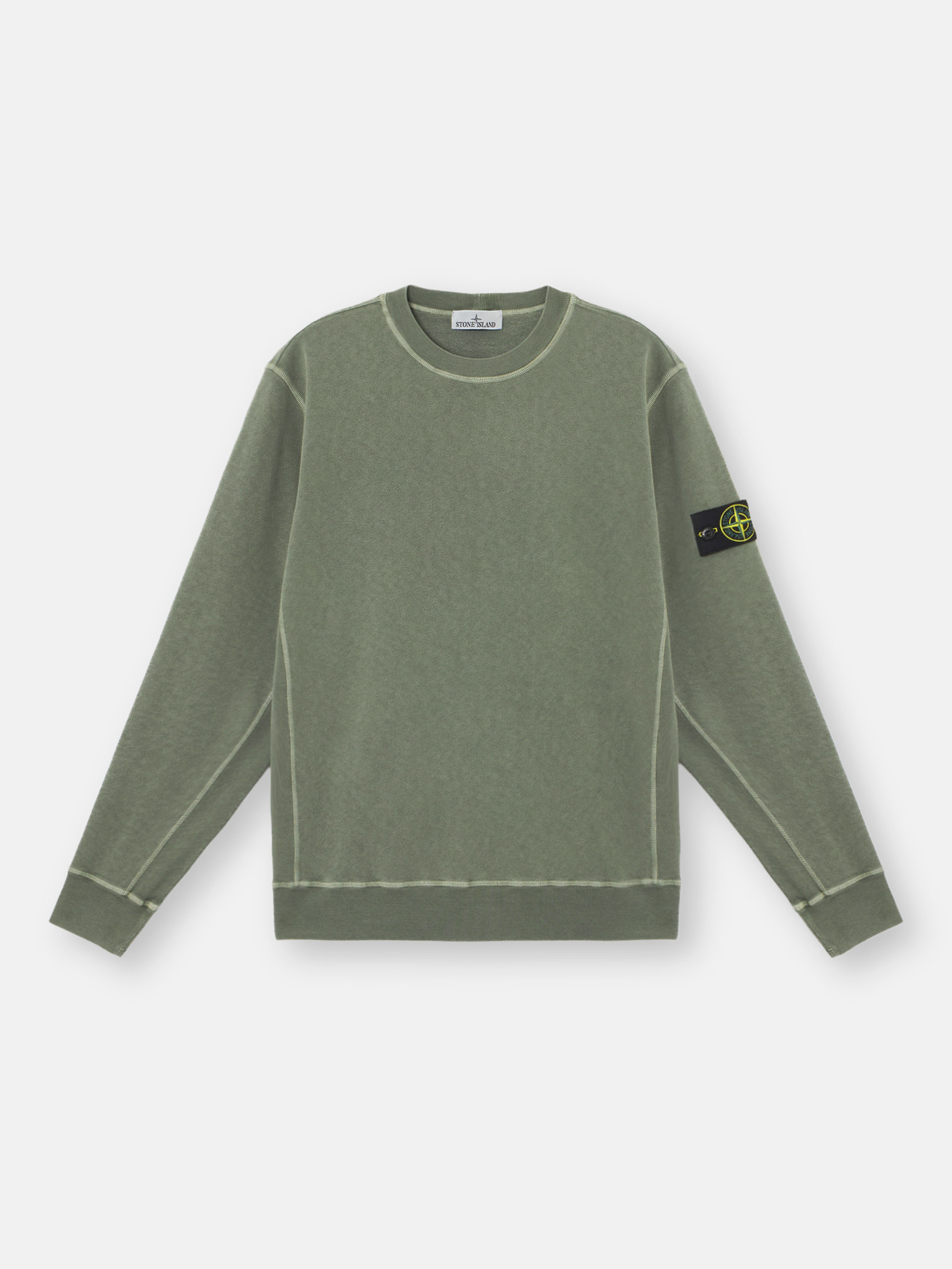 Musk Green 6100020 MALFILÉ FLEECE 'OLD' EFFECT Crewneck