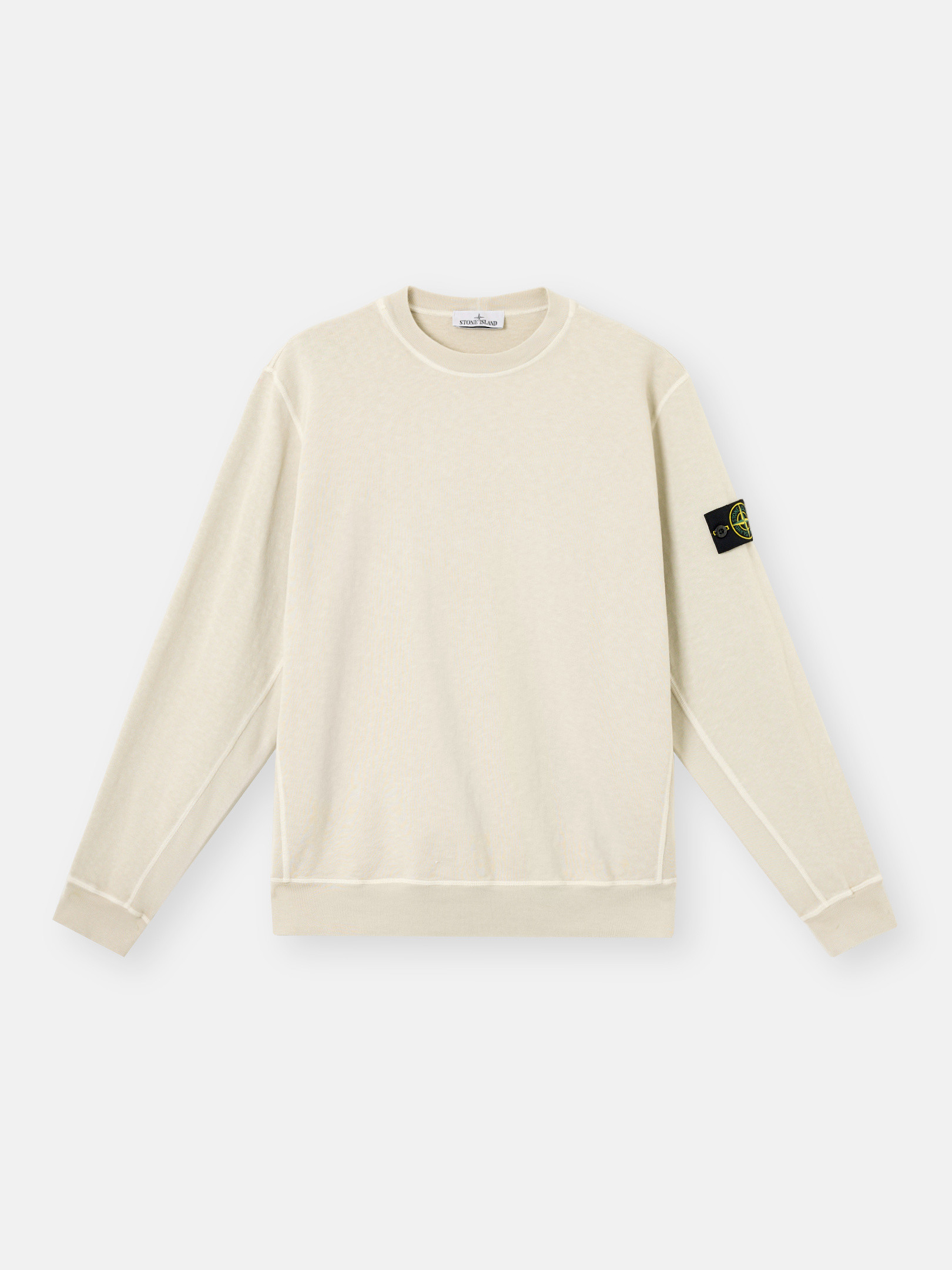 STONE ｜ (6100020 Malfile Fleece 'OLD' Effect Crew Charcoal Grey 6100020 MALFILÉ FLEECE 'OLD' EFFECT Crewneck
