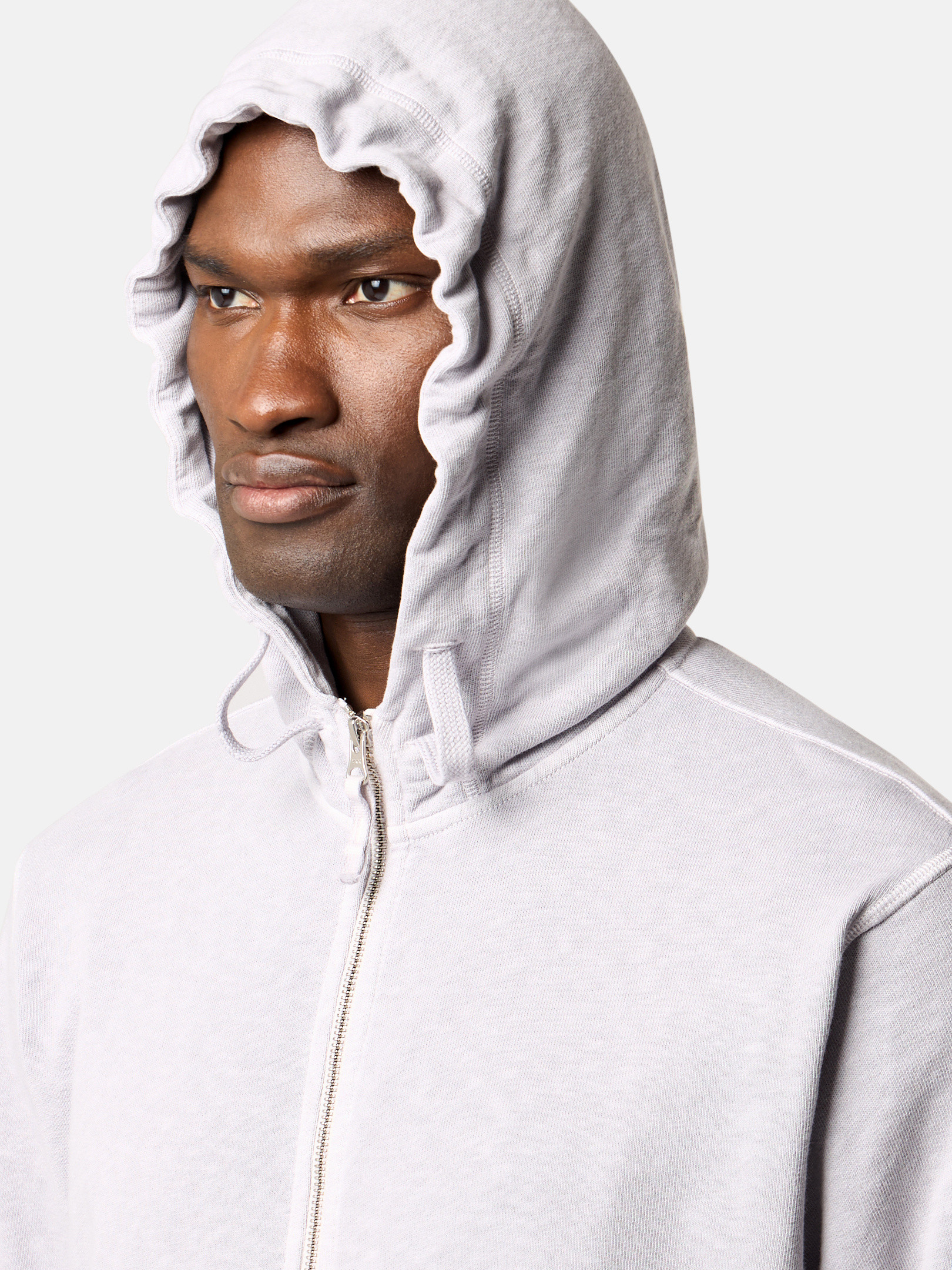Lilac Full zip hooded sweatshirt with slub effect 6100021