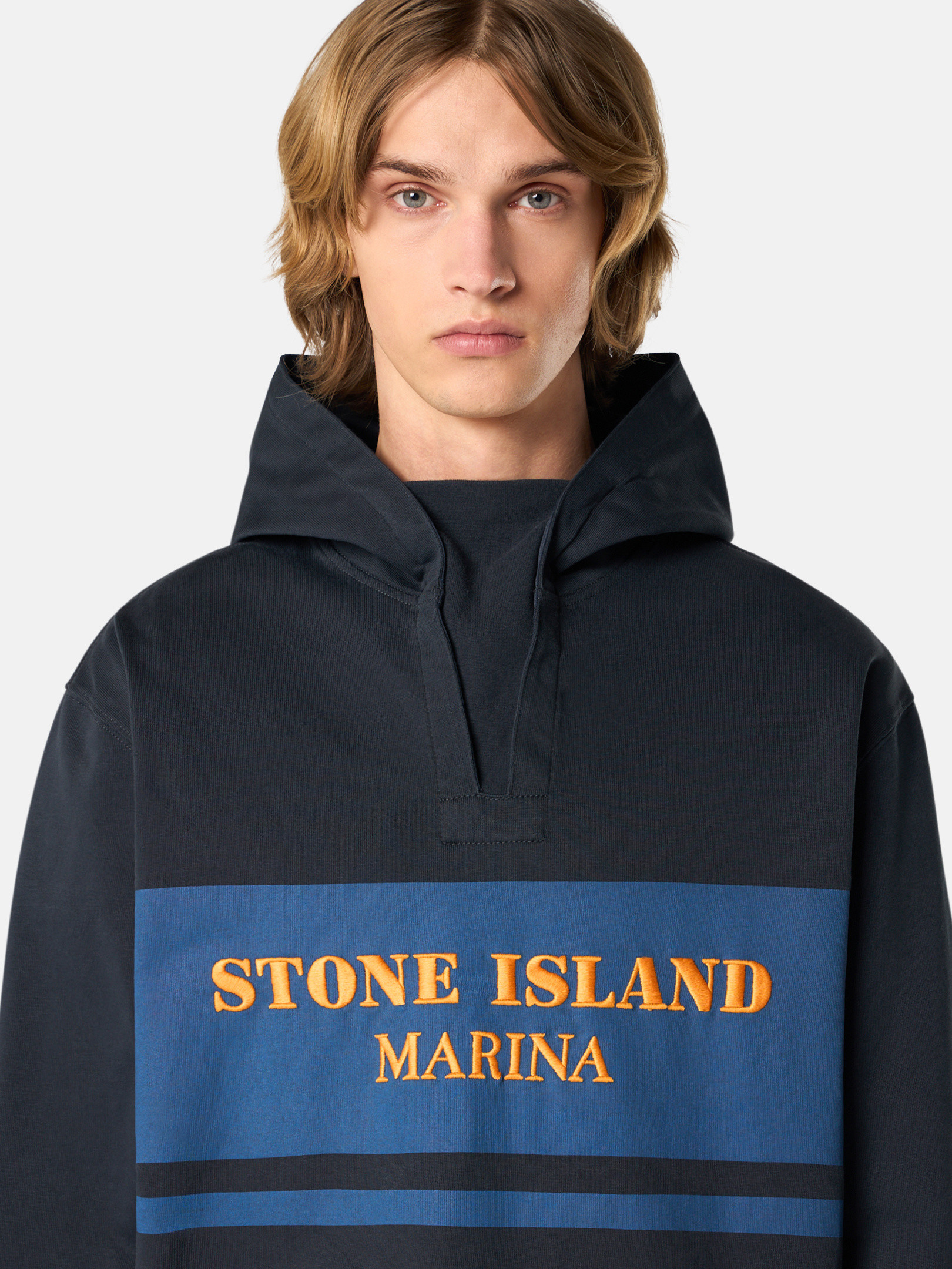 Navy Blue 6100029 16/2 COMBED ORGANIC COTTON JERSEY_STONE