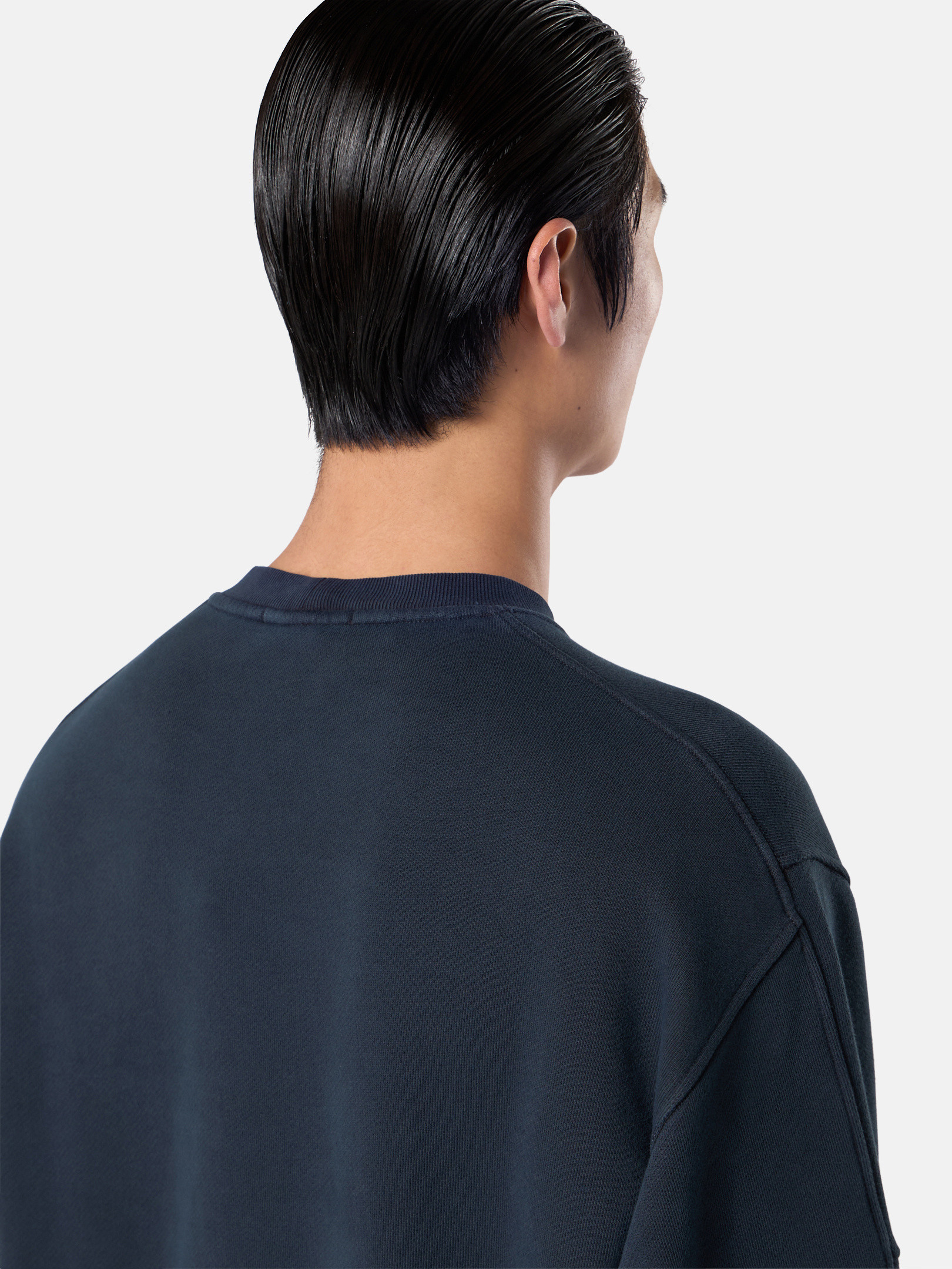 Blue 6100032 ORGANIC COTTON DIAGONAL FLEECE 'OLD' EFFECT