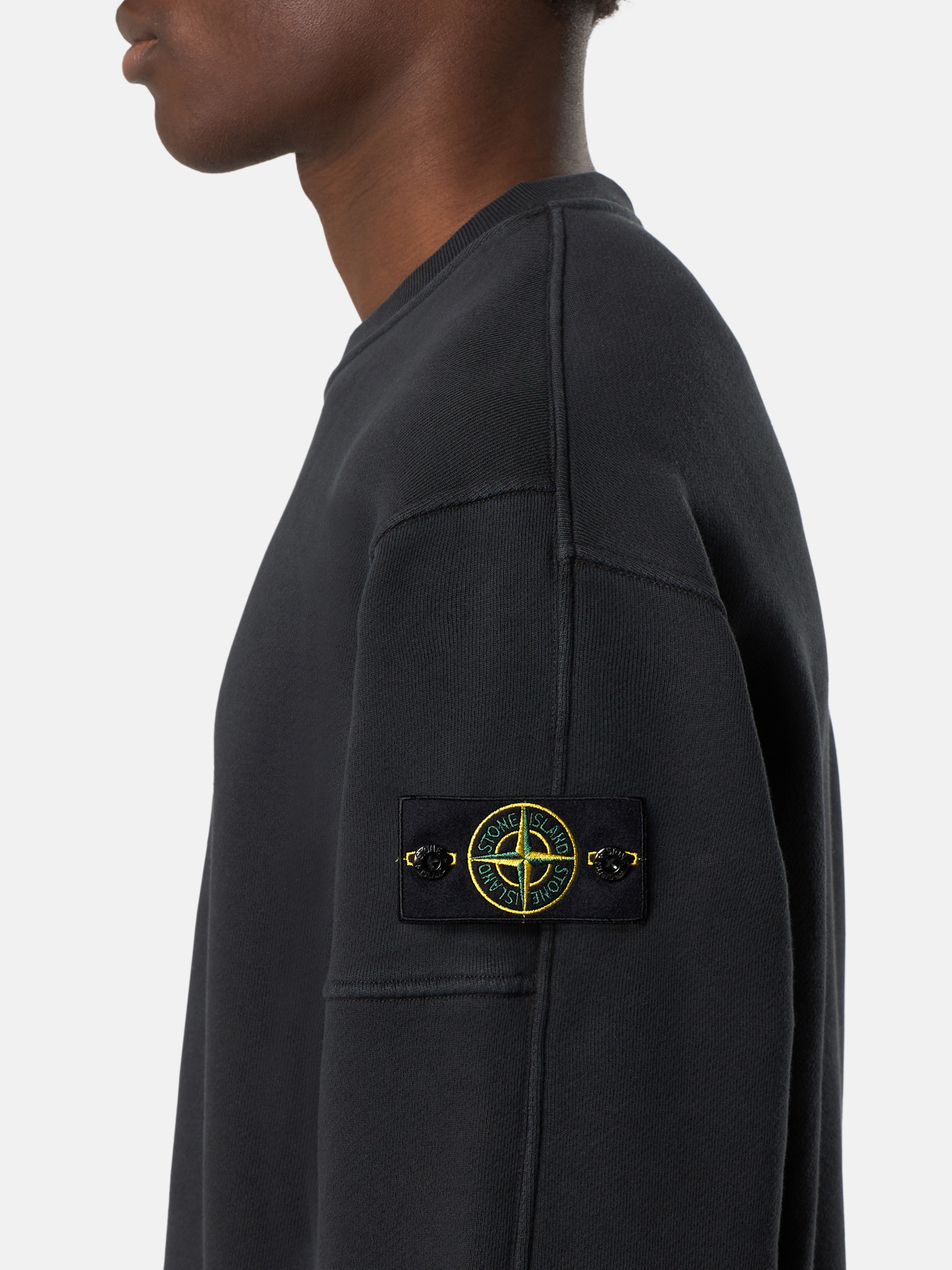 Black 6100032 ORGANIC COTTON DIAGONAL FLEECE 'OLD' EFFECT