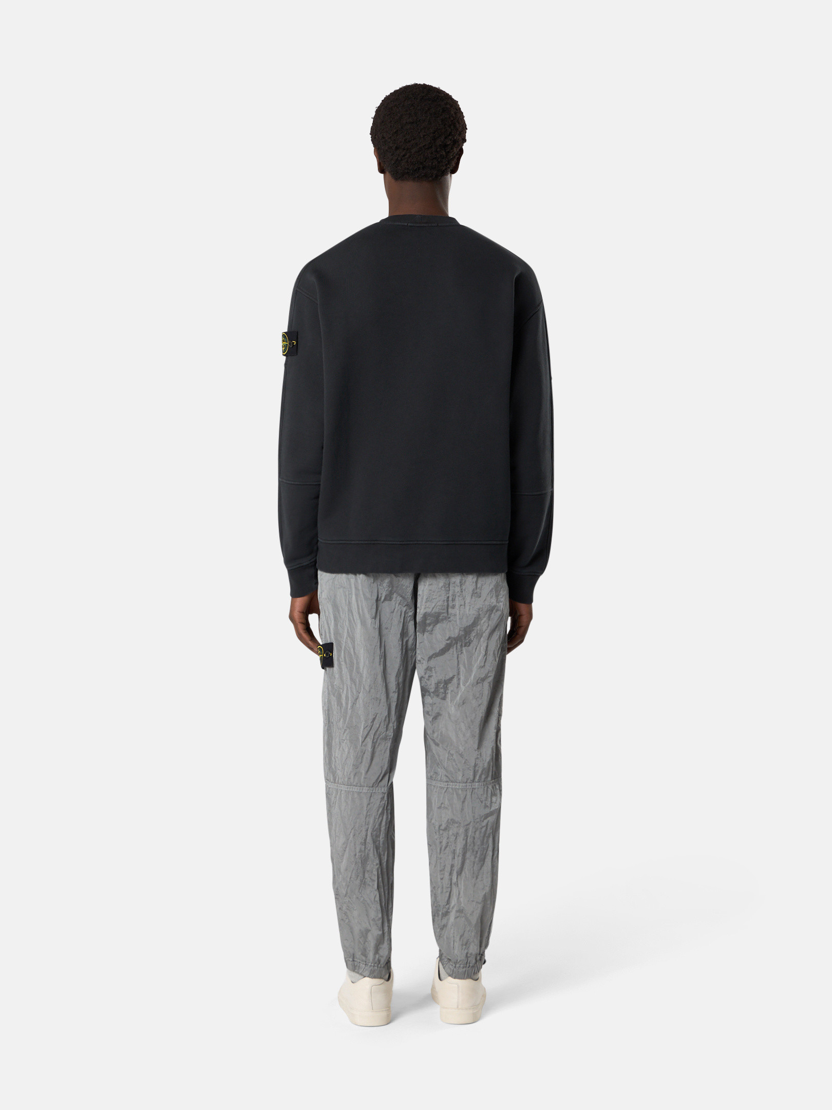 STONE ｜ (6100032 Organic Cotton Diagonal Fleece ' Blue 6100032 ORGANIC COTTON DIAGONAL FLEECE 'OLD' EFFECT