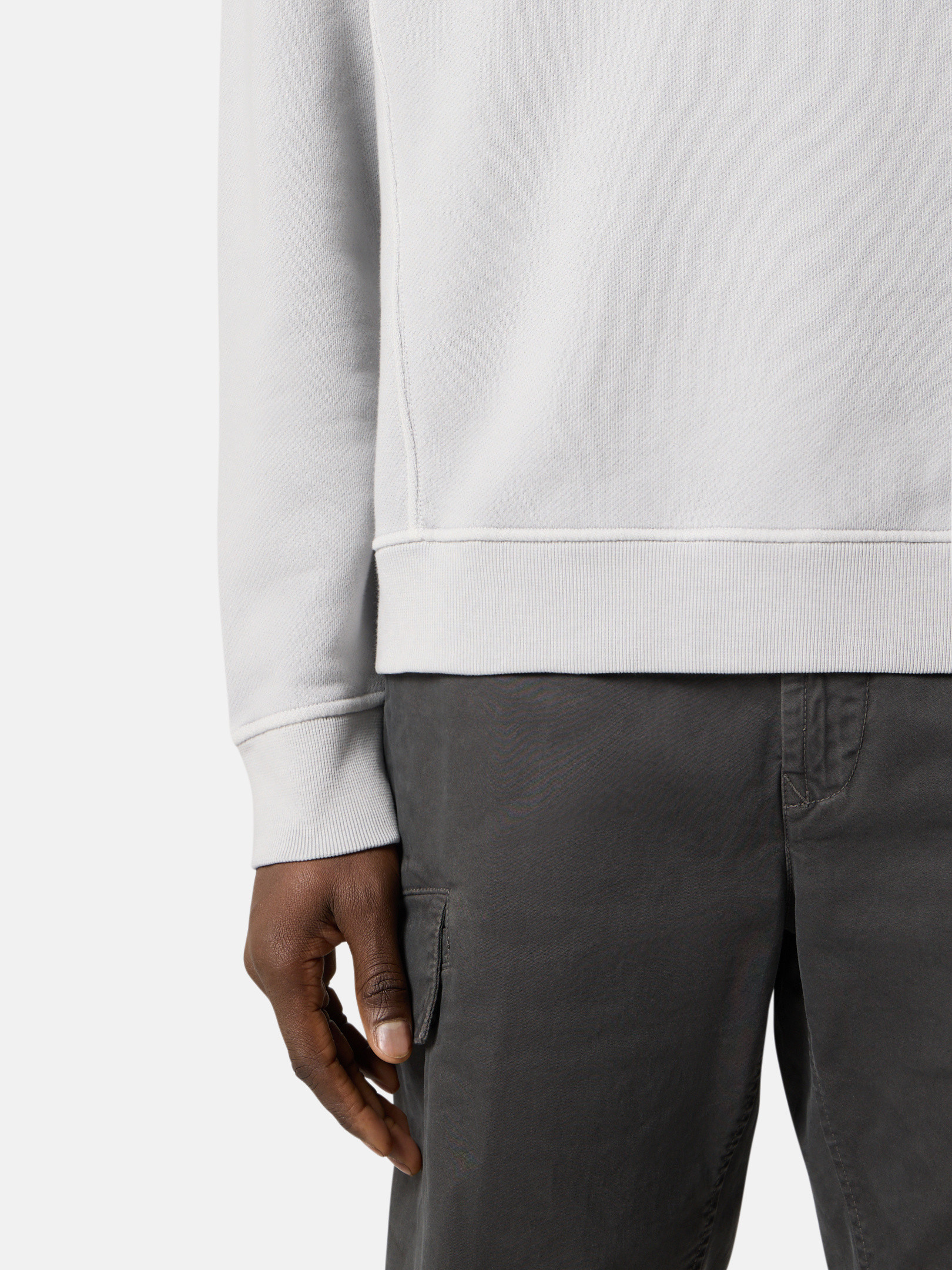 Pearl Grey 6100032 ORGANIC COTTON DIAGONAL FLEECE 'OLD