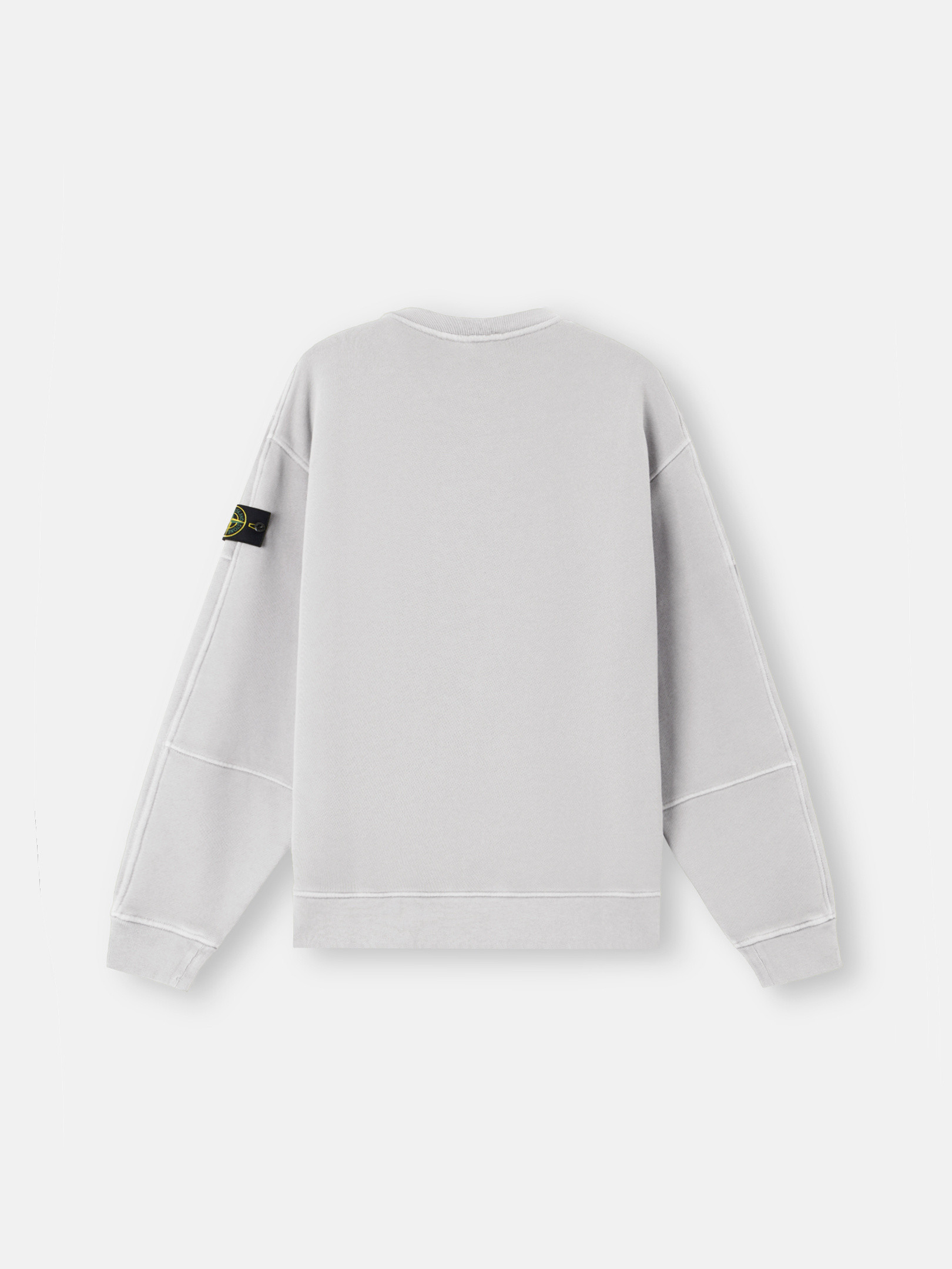 Pearl Grey Oversized-fit crewneck sweatshirt with faded