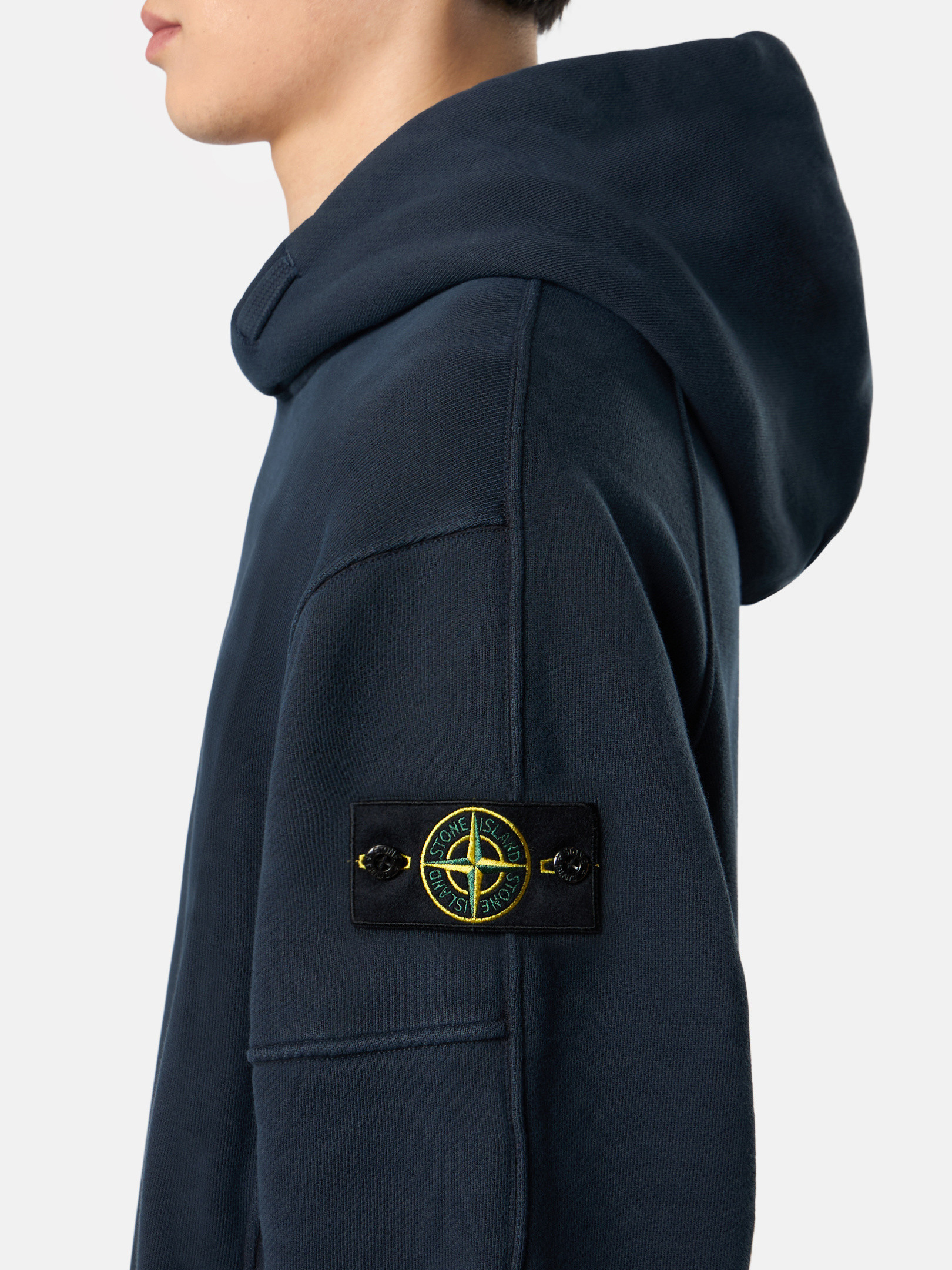 Blue Oversized-fit hooded sweatshirt with faded appearance