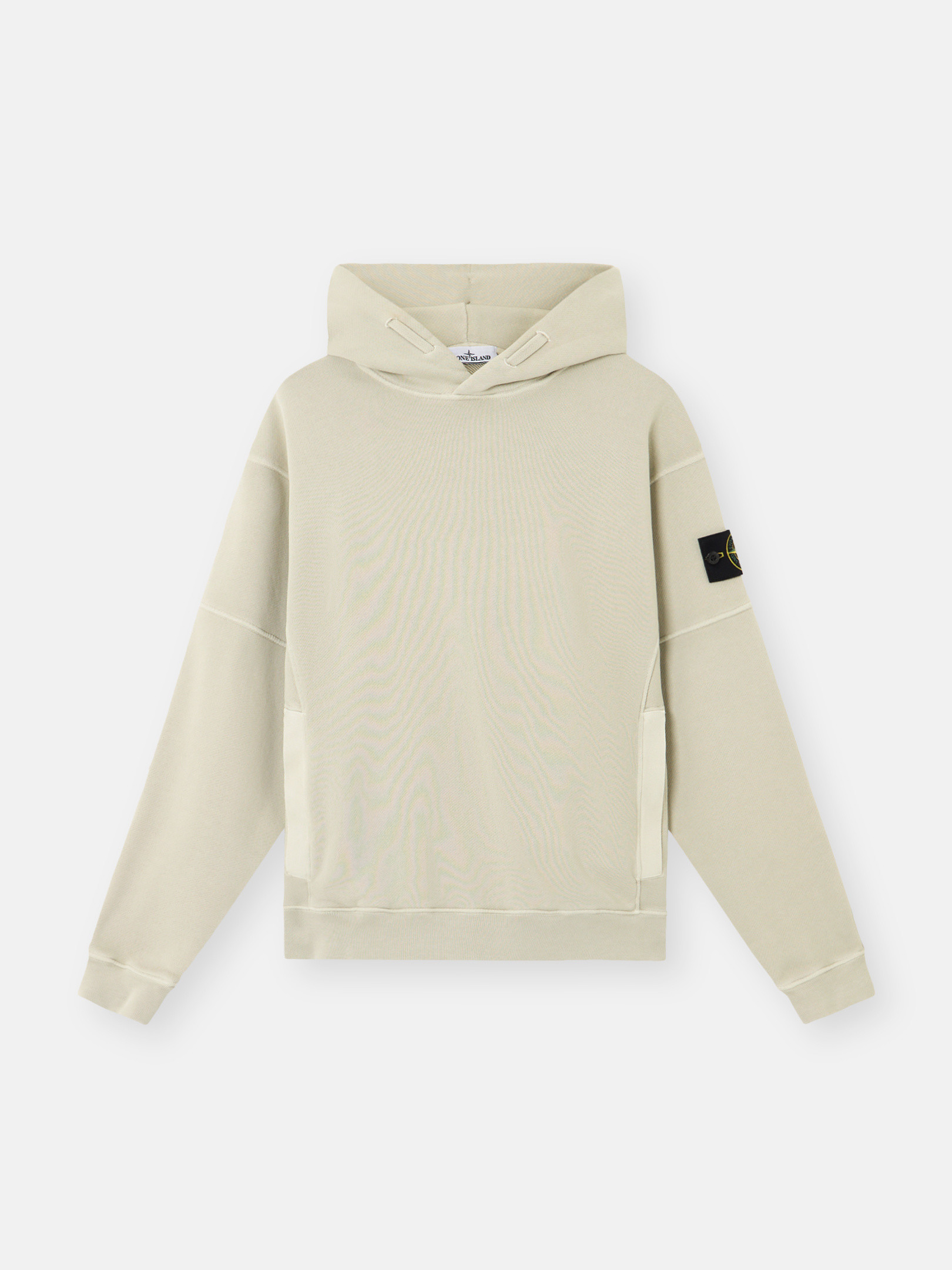 Sand Oversized fit hooded sweatshirt with faded appearance