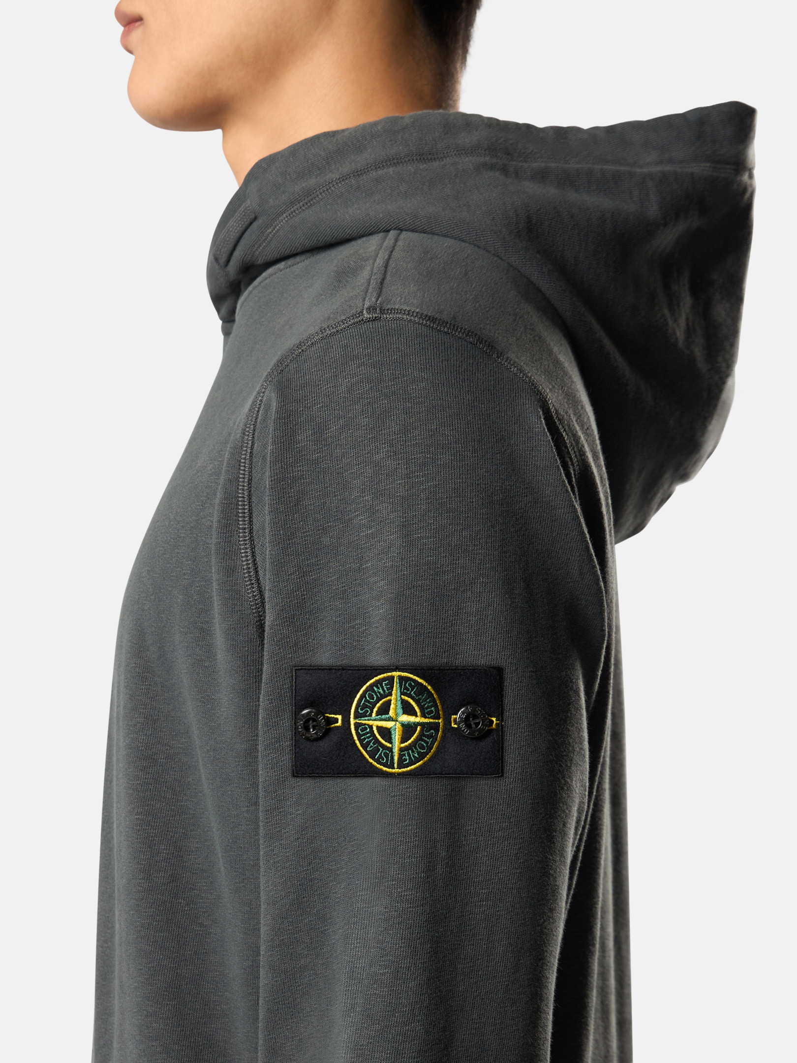 【送料&関税込】Stone  Sweatshirt 6100037 In Mafile Co Charcoal Grey 6100037 MALFILÉ FLEECE 'OLD' EFFECT Hooded