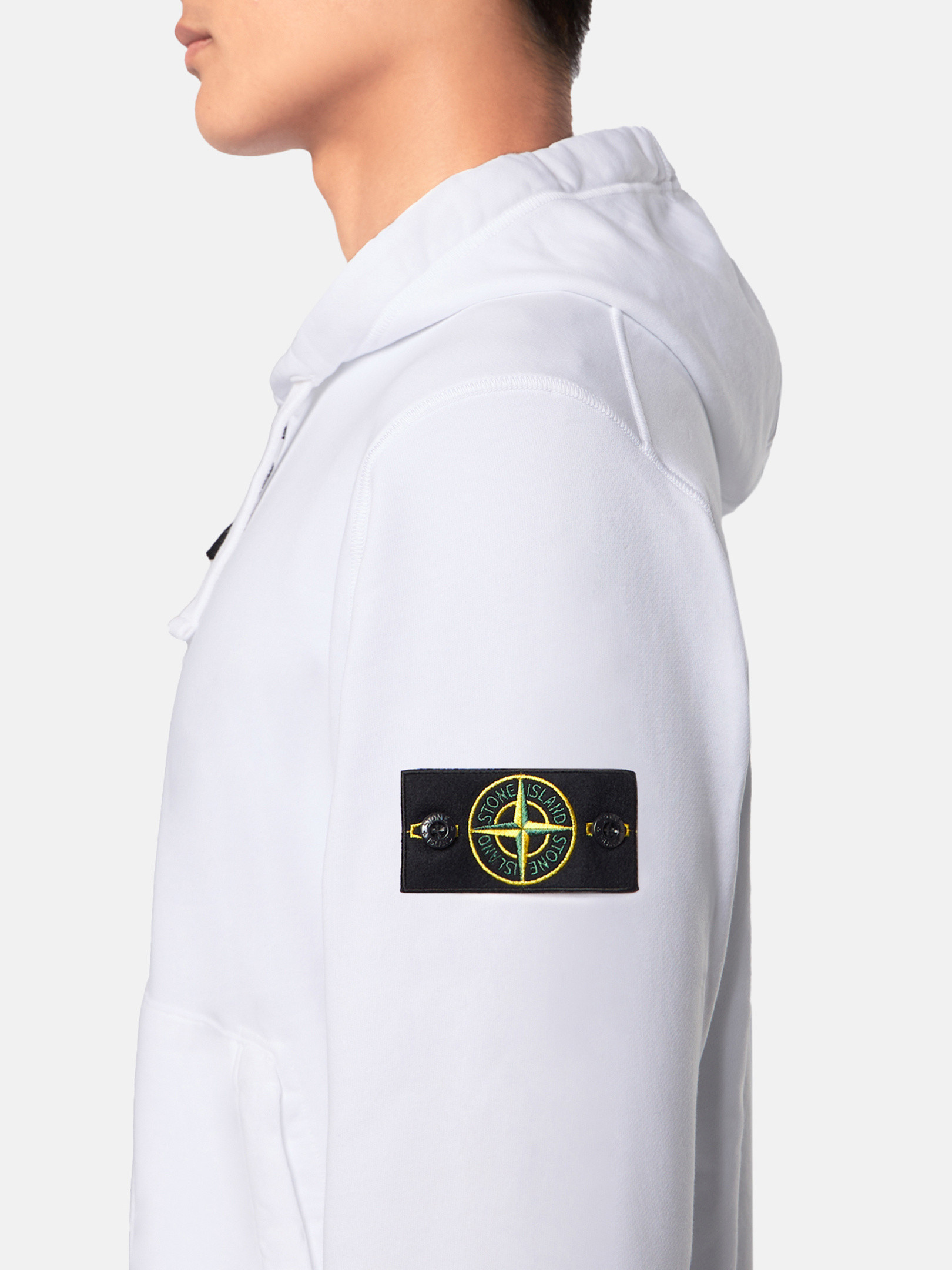 White 6100042 ORGANIC COTTON FLEECE Hooded sweatshirt with